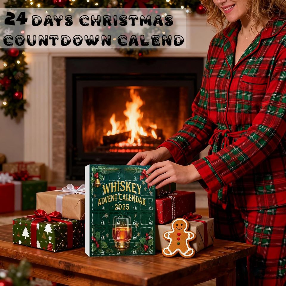 Whiskey Advent Calendar 2025,24 Days Christmas Count-down Calendar with 24 Premium Whiskey - Image 5