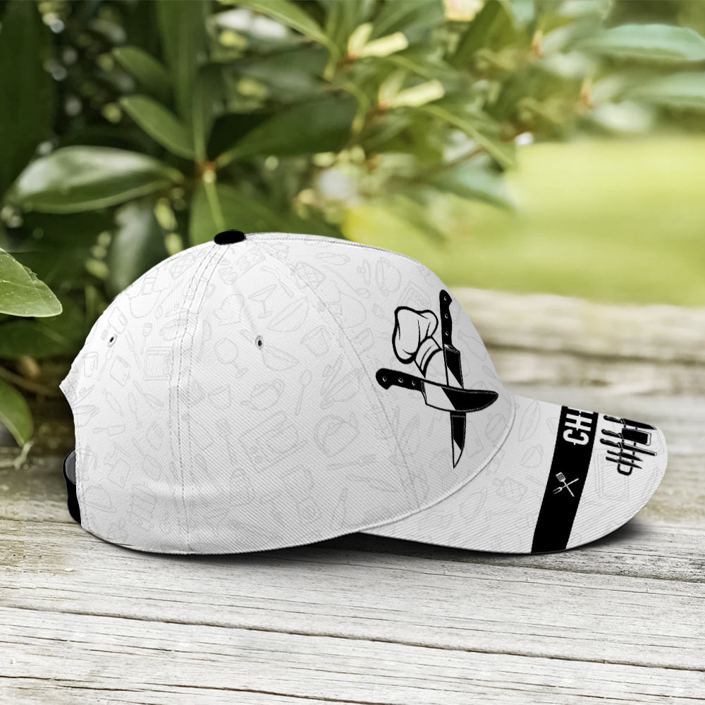 White Baseball Cap For Chef Drawing Vector Style Trucker Hats Custom Hats Gifts For Men & Women