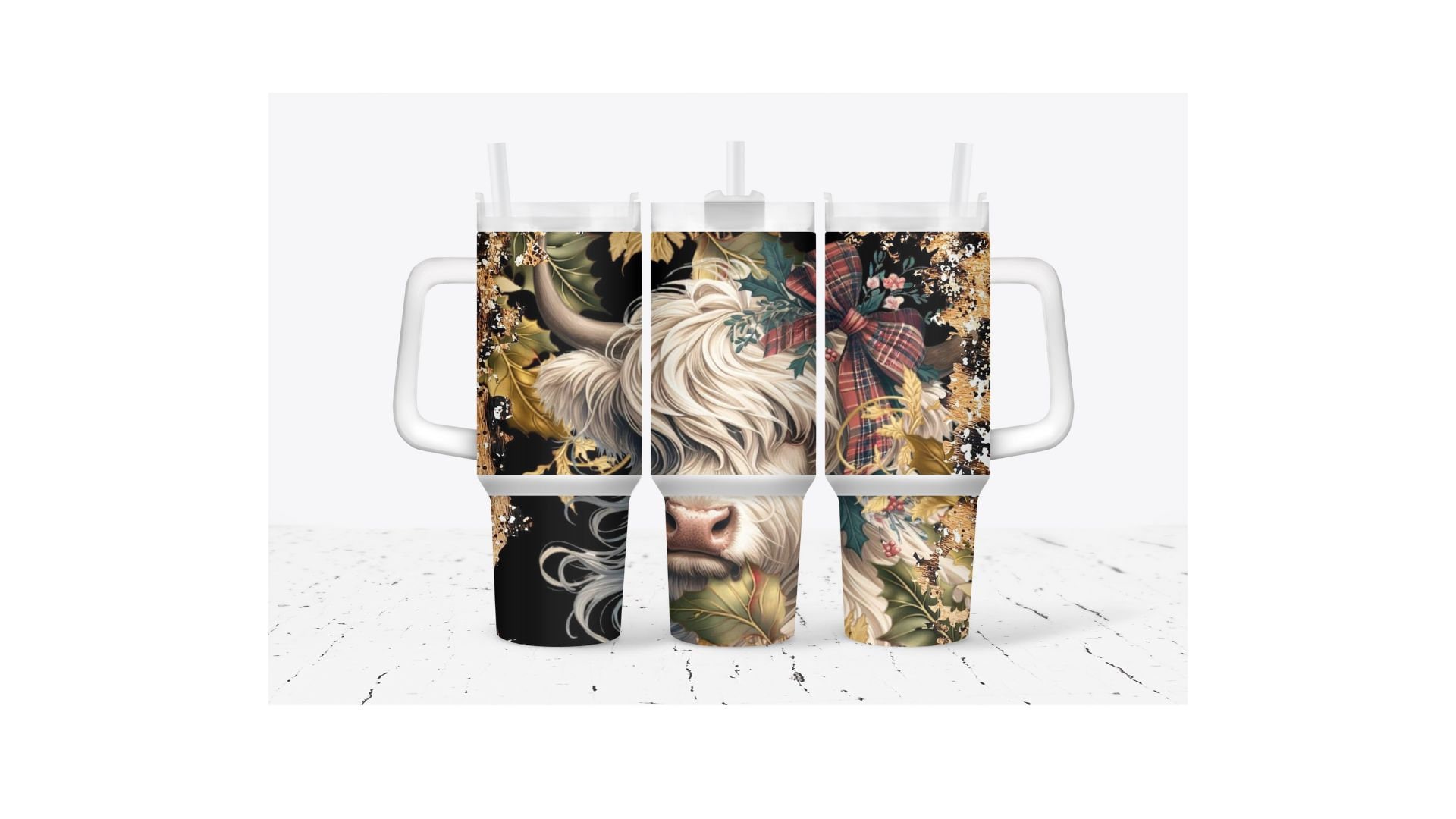 White Christmas Cow Custom Stanley Cup 40 oz 30 oz Tumbler With HandleTVC2301932