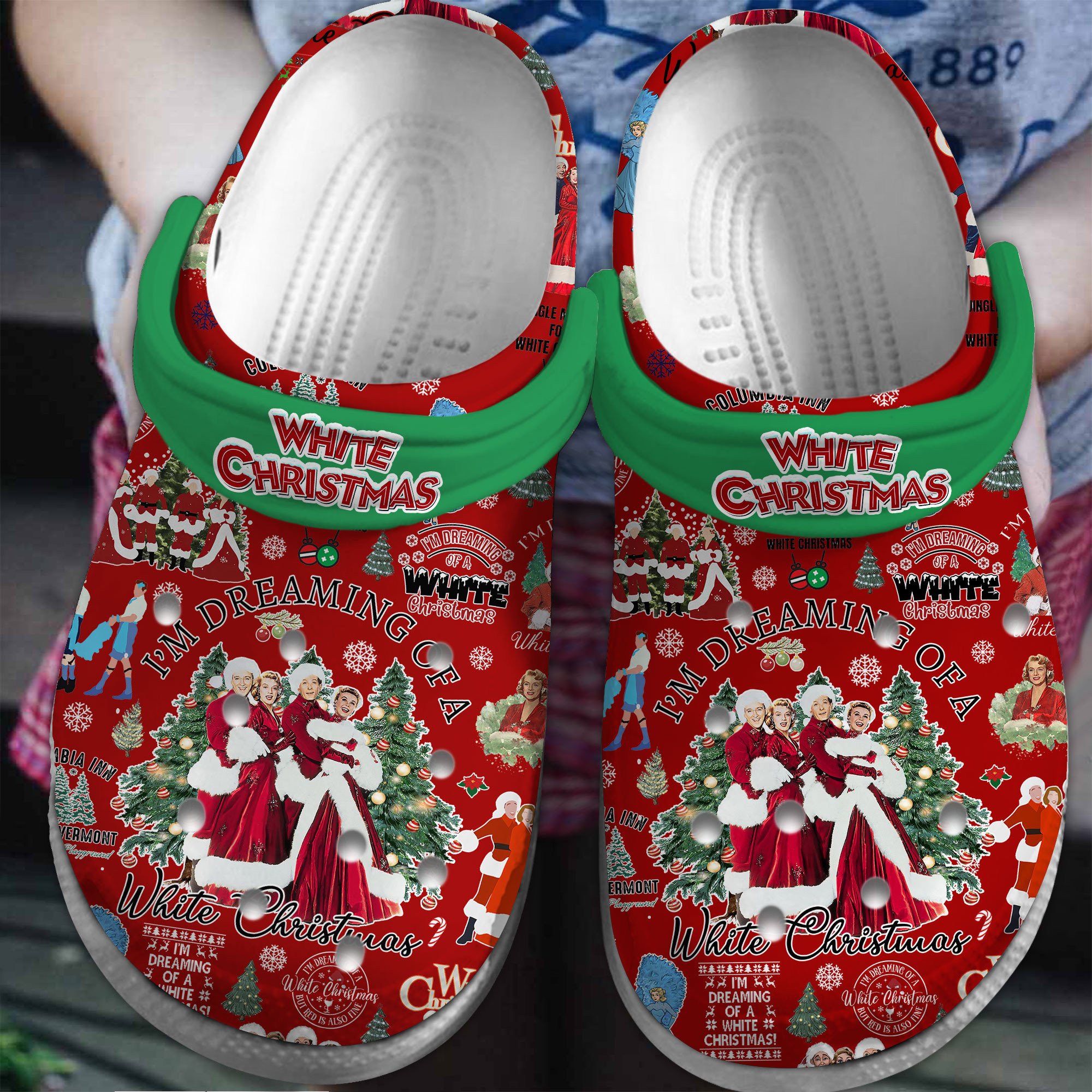 White Christmas Movie Crocs Crocband Clogs Shoes Comfortable For Men Women and Kids