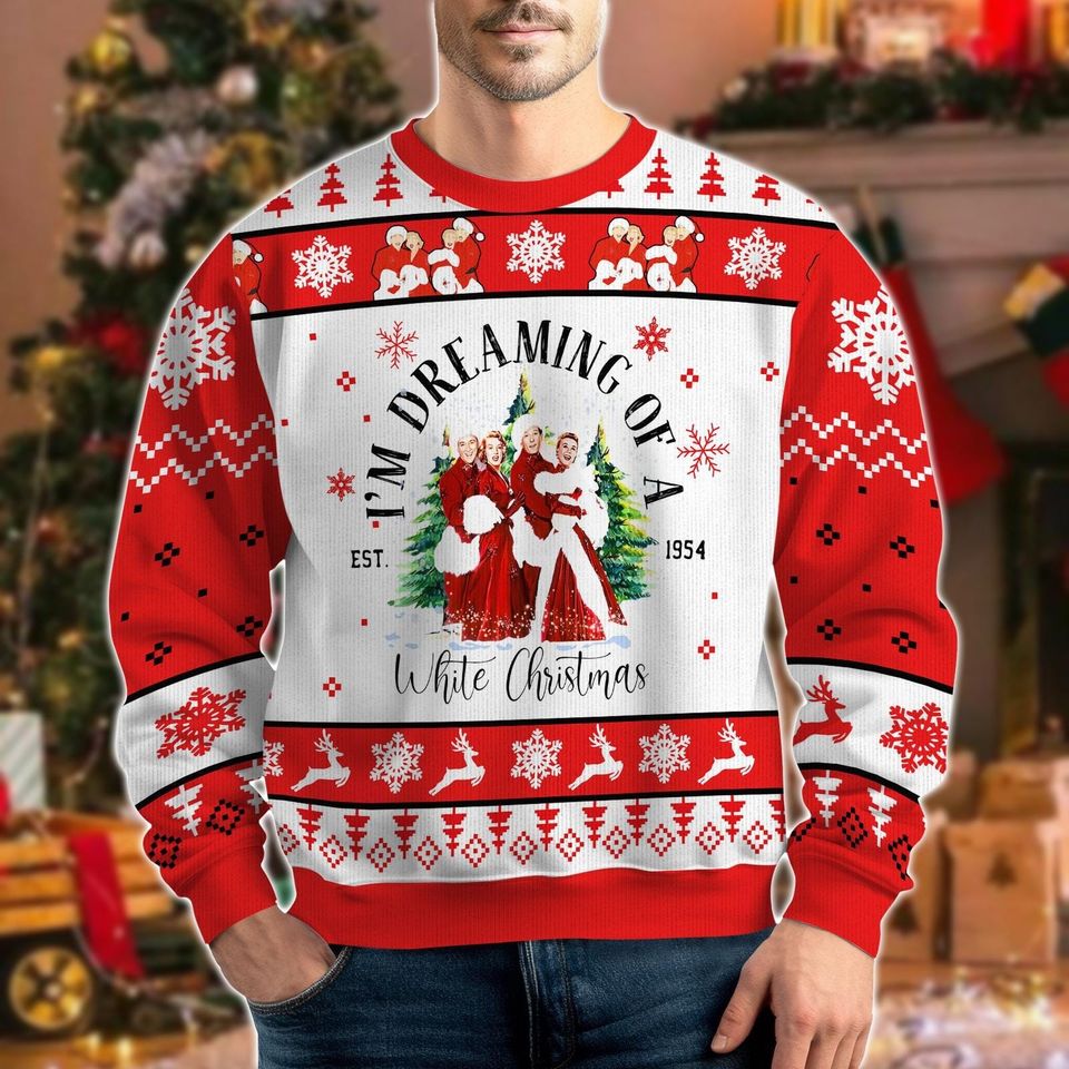 White Christmas Ugly Sweater, Christmas Song Ugly Sweatshirt