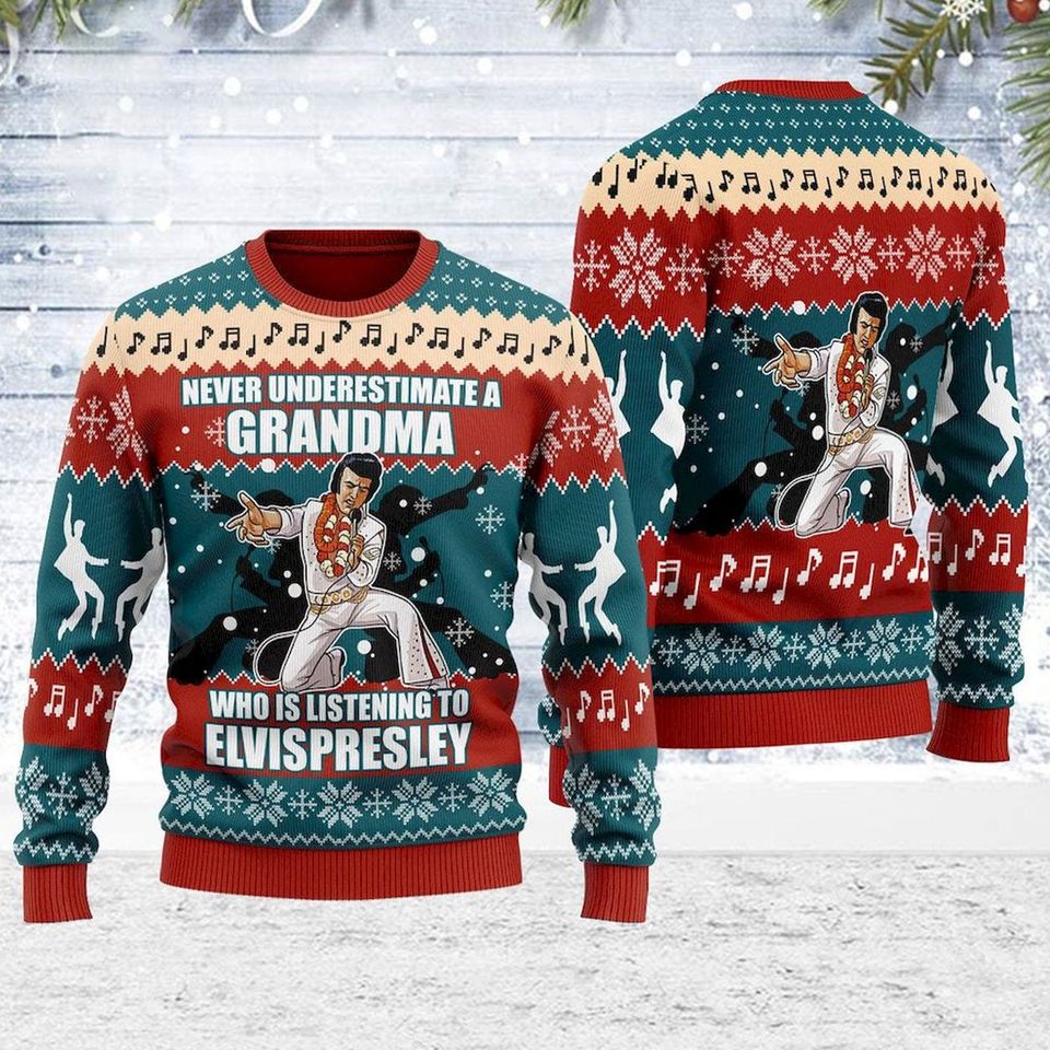 Who is Listening to Elvis Presley Christmas Ugly Sweatshirt, Christmas Gift