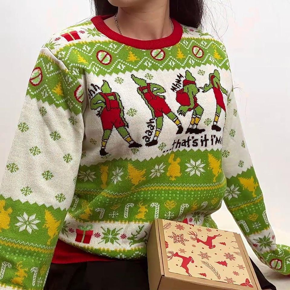 Whoville University Knitted Sweater, Christmas Movie Sweater, That's It I am Not Going Ugly - Image 8