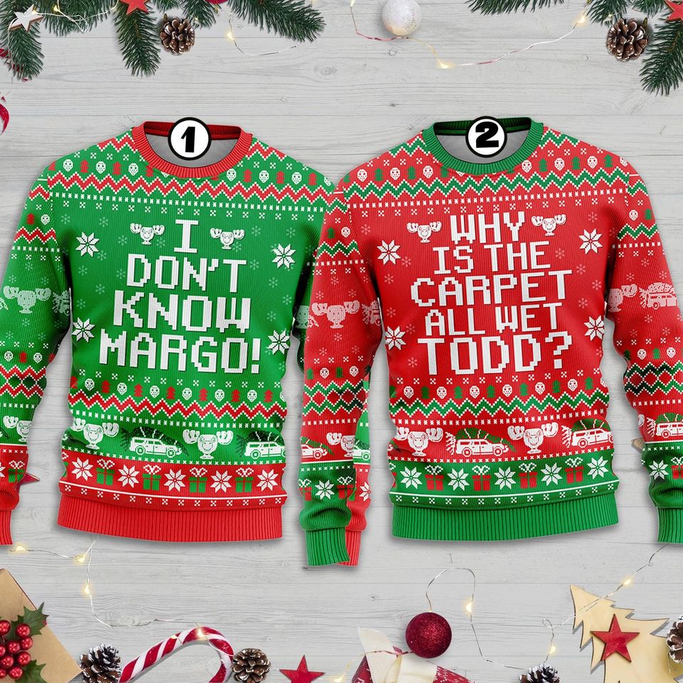 Why's The Carpet Wet Todd Sweater, Todd And Margo National Lampoons Christmas