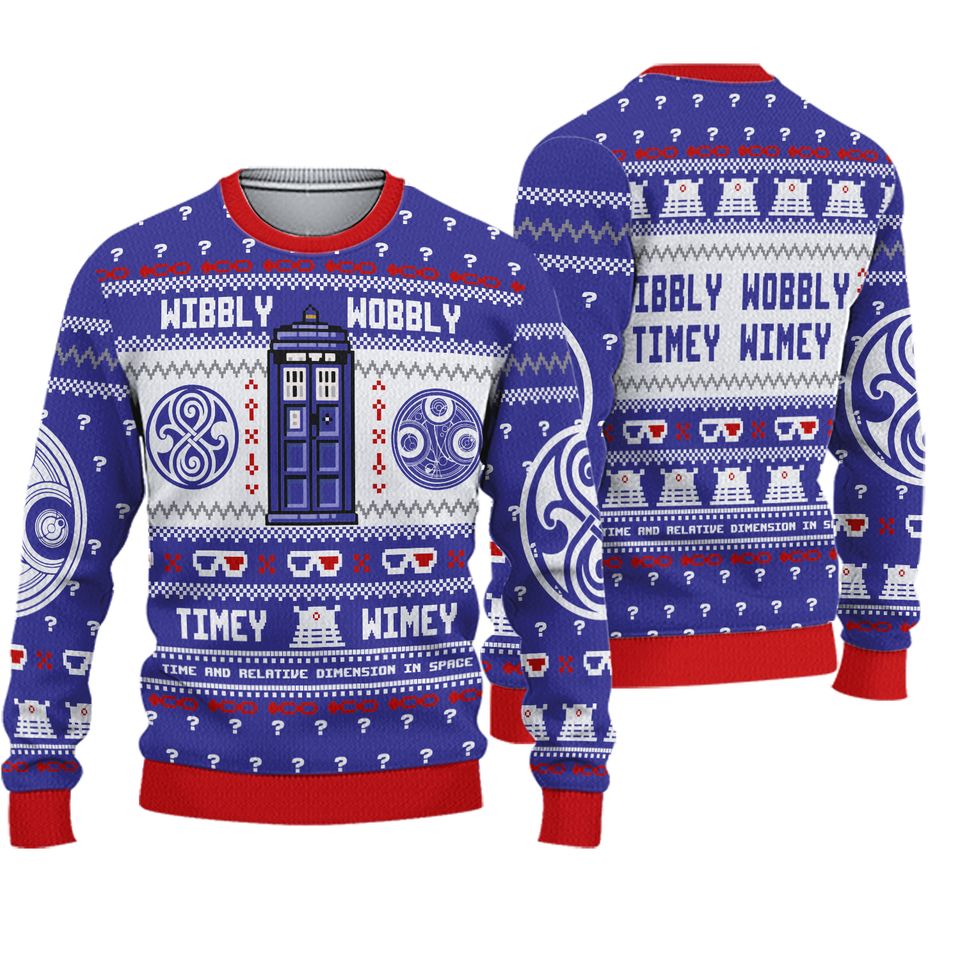 Wibbly Wobbly Timey Wimey Stuff Doctor Who Ugly Christmas Sweater