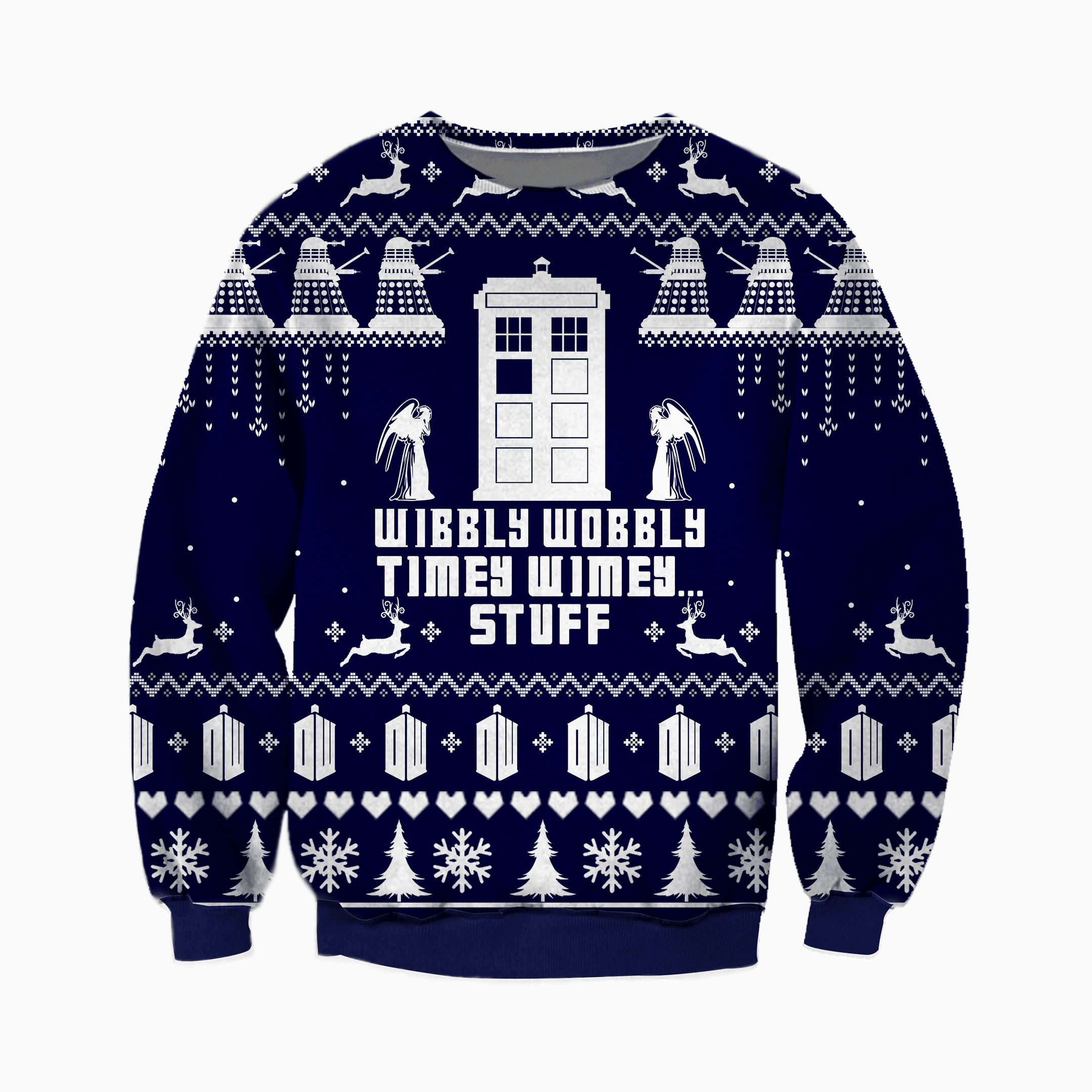 Wibbly Wobbly Tomeywimy Stuff Ugly Christmas Sweater Adult 3D Funny Matching for family