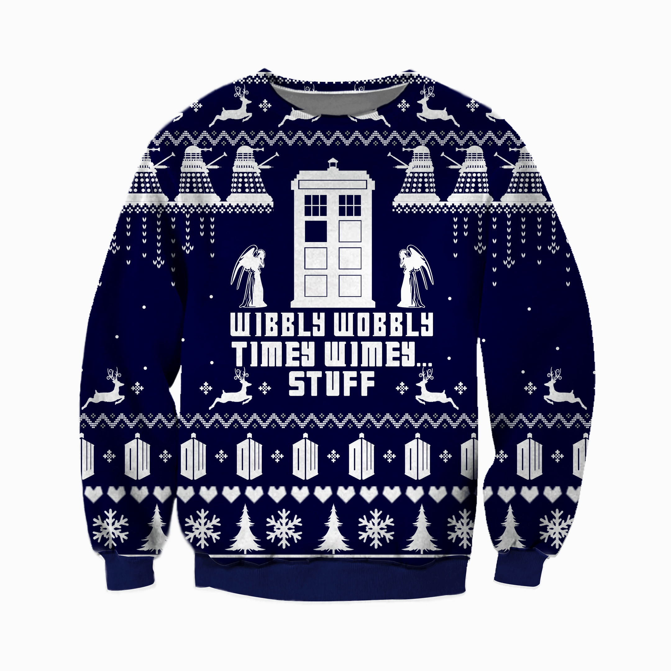 Wibbly Wobbly Ugly Christmas Sweater Adult 3D Funny Matching for family