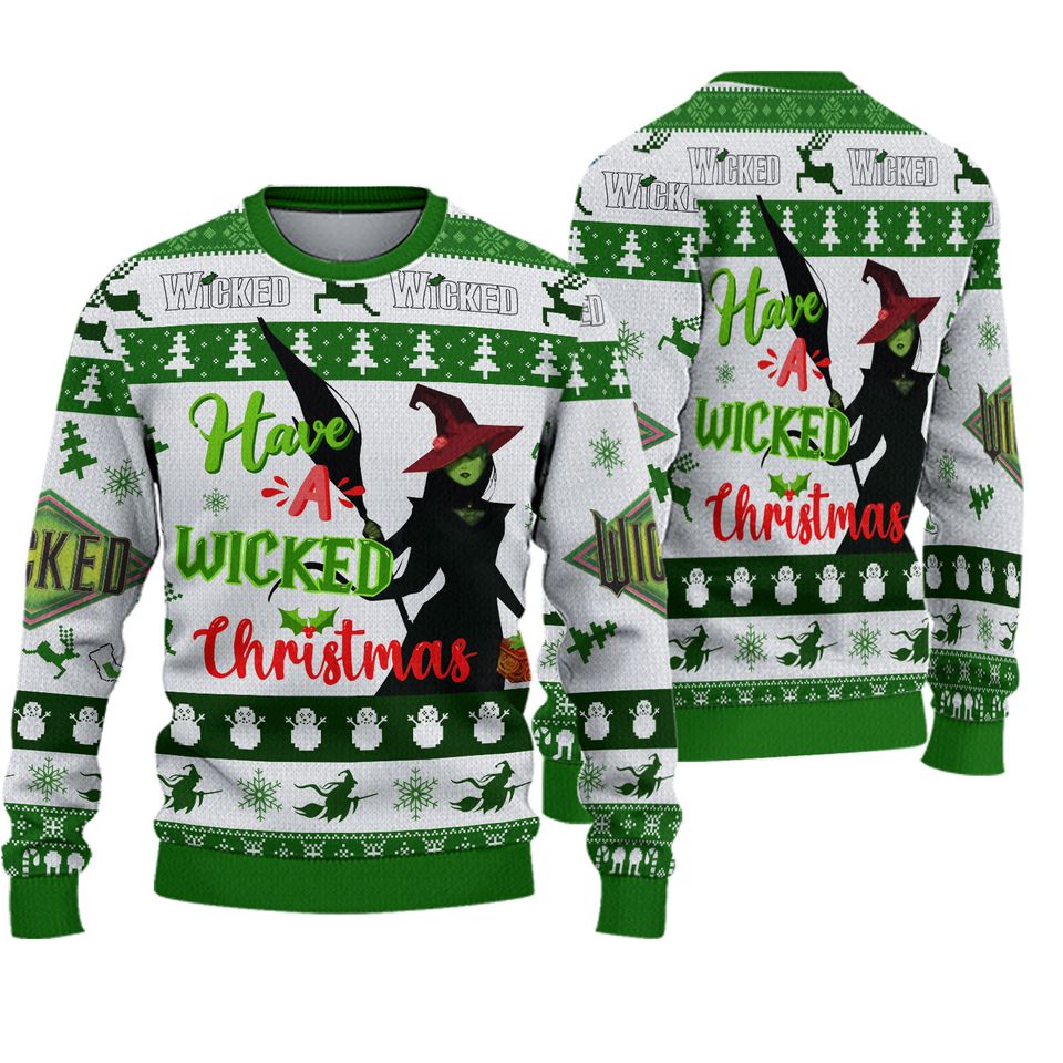 Wicked Have A Wicked Christmas Happy Holidays 2024 Ugly Sweater