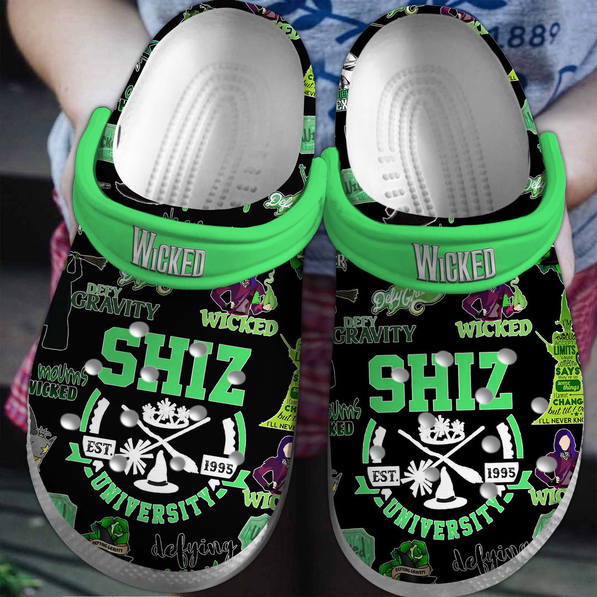 Wicked Movie Crocs Crocband Clogs Shoes Comfortable For Men Women and Kids