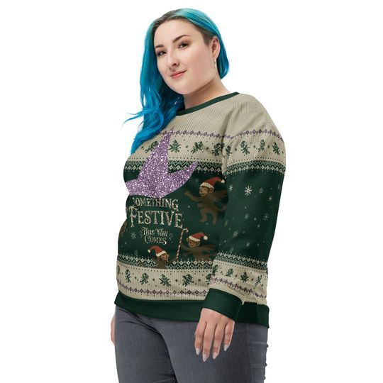 Wicked Ugly Christmas Sweatshirt: Flying Monkeys, Witch Hat, Festive Holiday Sweater - Image 13