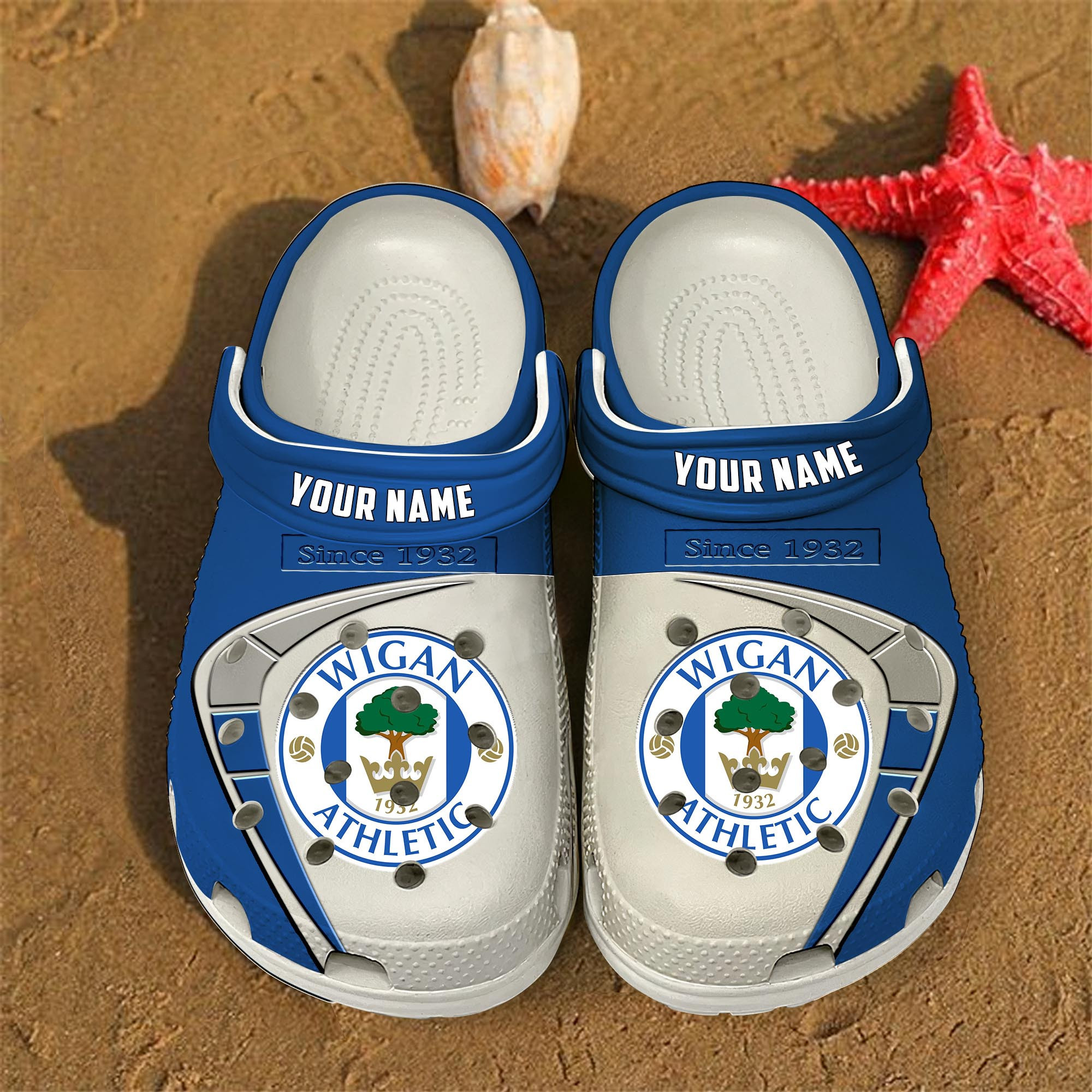 Wigan Athletic EFL Crocs Crocband Clogs Shoes Comfortable For Men Women and Kids