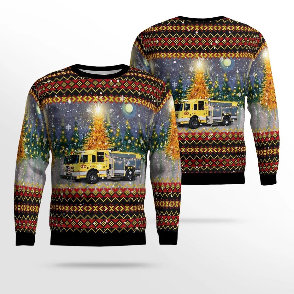 Wild Rose Fire District Wild Rose Wisconsin Christmas AOP Ugly Sweater Gift For Christmas