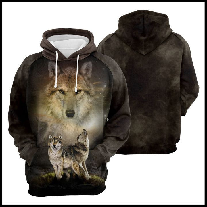 Wild Wolf Night 3D All Over Print Hoodie, Zip Hoodie
