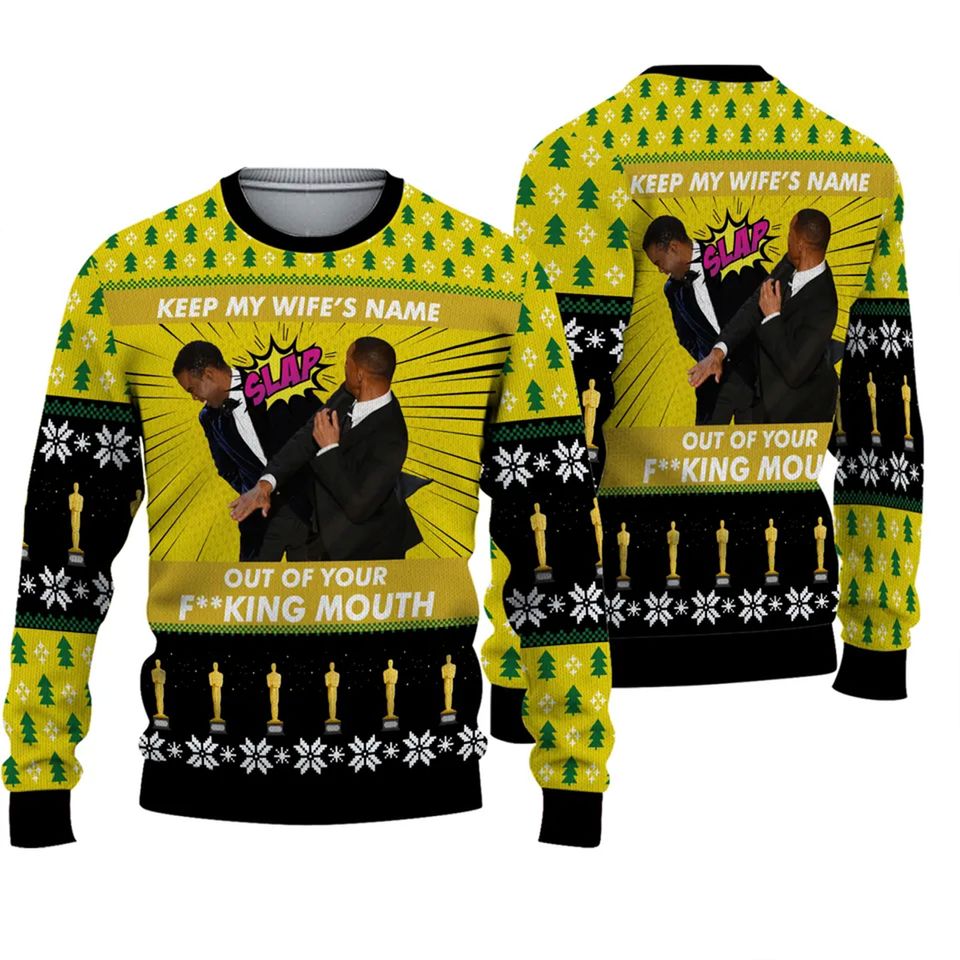 Will Smith Slaps Chris Rocks Meme Ugly Christmas Sweater
