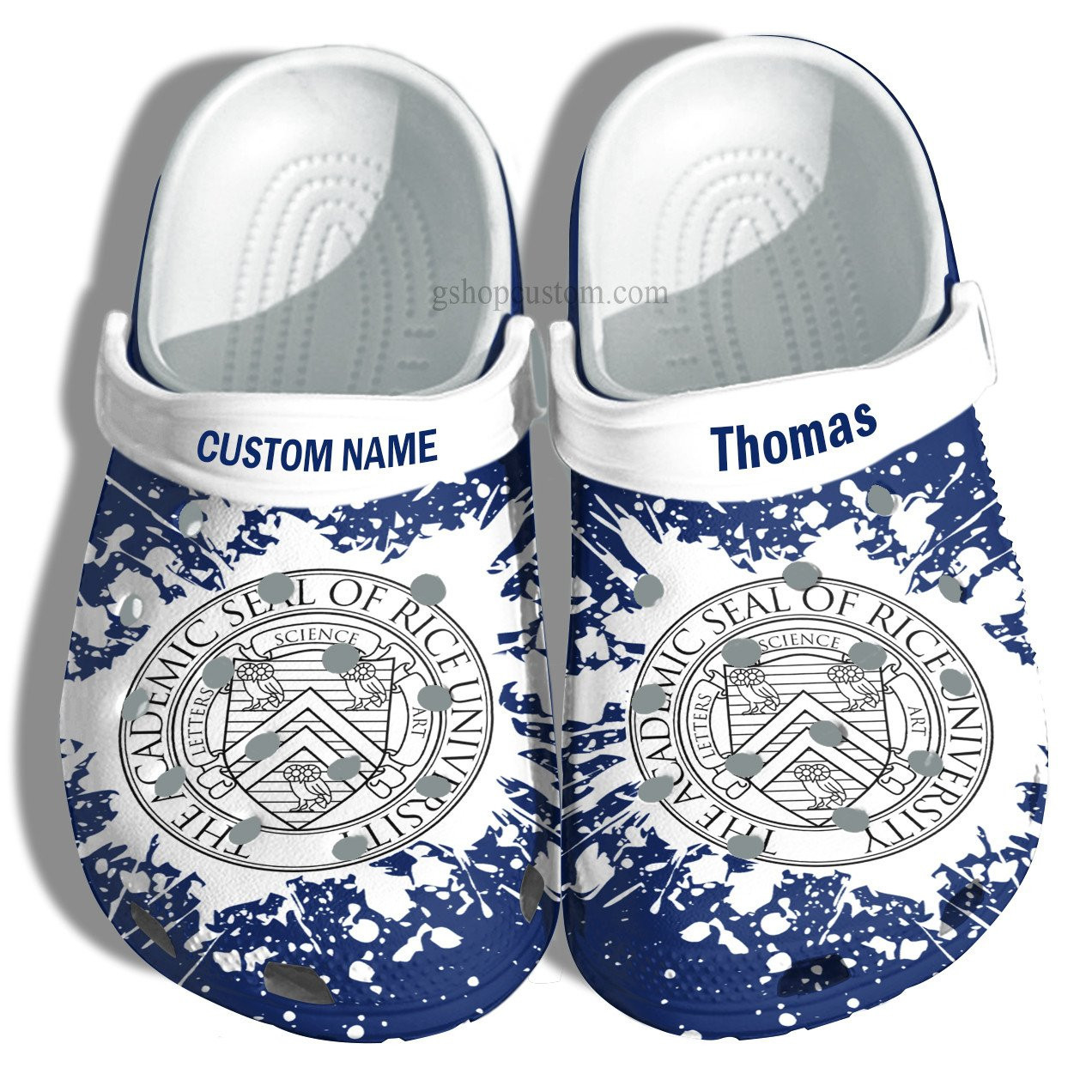 William Marsh Rice University Graduation Gifts Croc Shoes Customize- Admission Gift Shoes