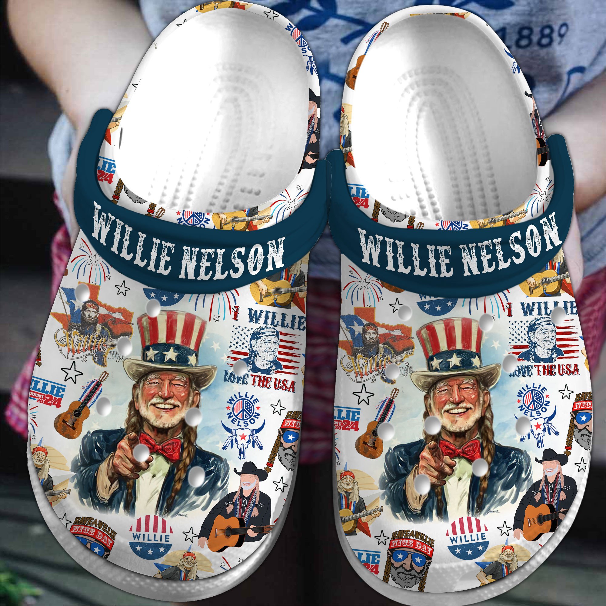 Willie Nelson Music Crocs Crocband Clogs Shoes Comfortable For Men Women and Kids