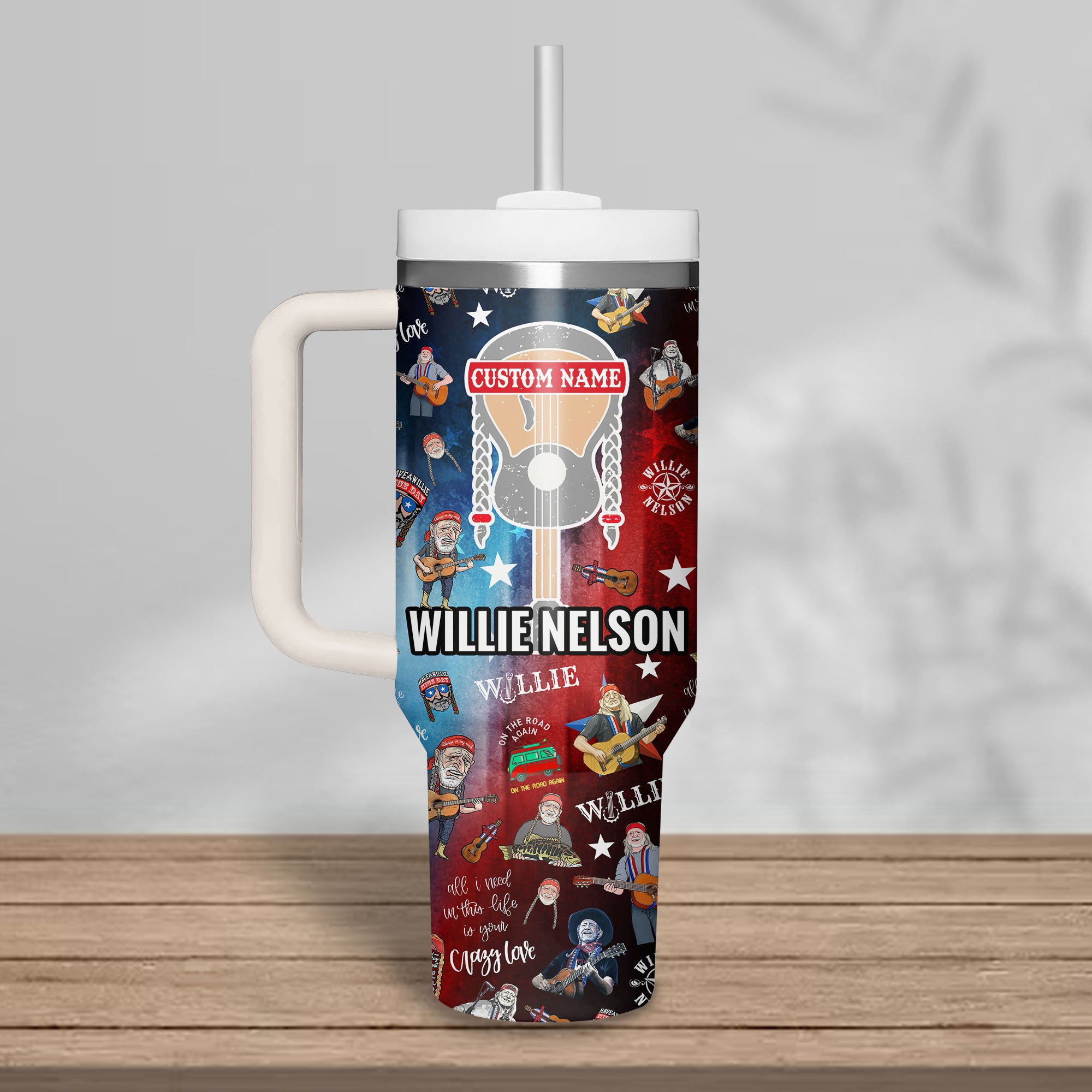 Willie Nelson Music Custom Stanley Cup 40 oz 30 oz Tumbler With HandleTVC2301506 - Image 2