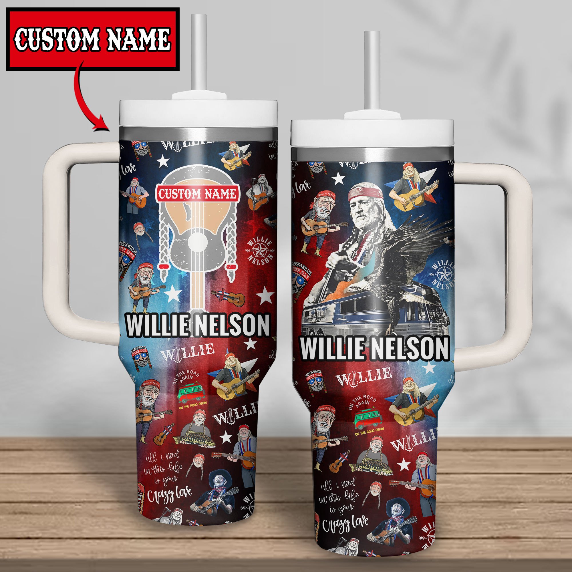 Willie Nelson Music Custom Stanley Cup 40 oz 30 oz Tumbler With HandleTVC2301506