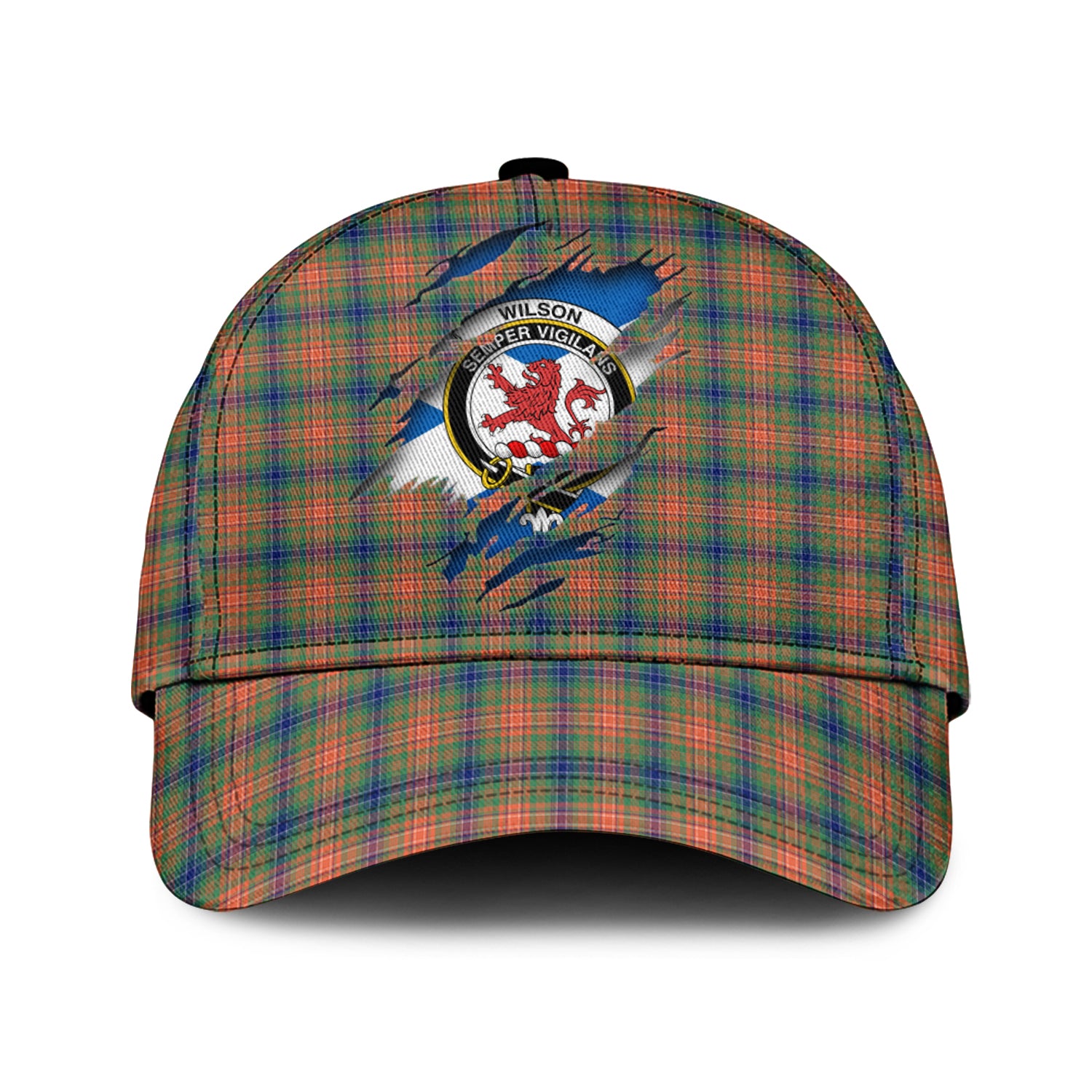Wilson Ancient Tartan Plaid Cap, Family Crest In Me Style Tartan Baseball Cap TS23 Trucker Hats Custom Hats Gifts For Men & Women