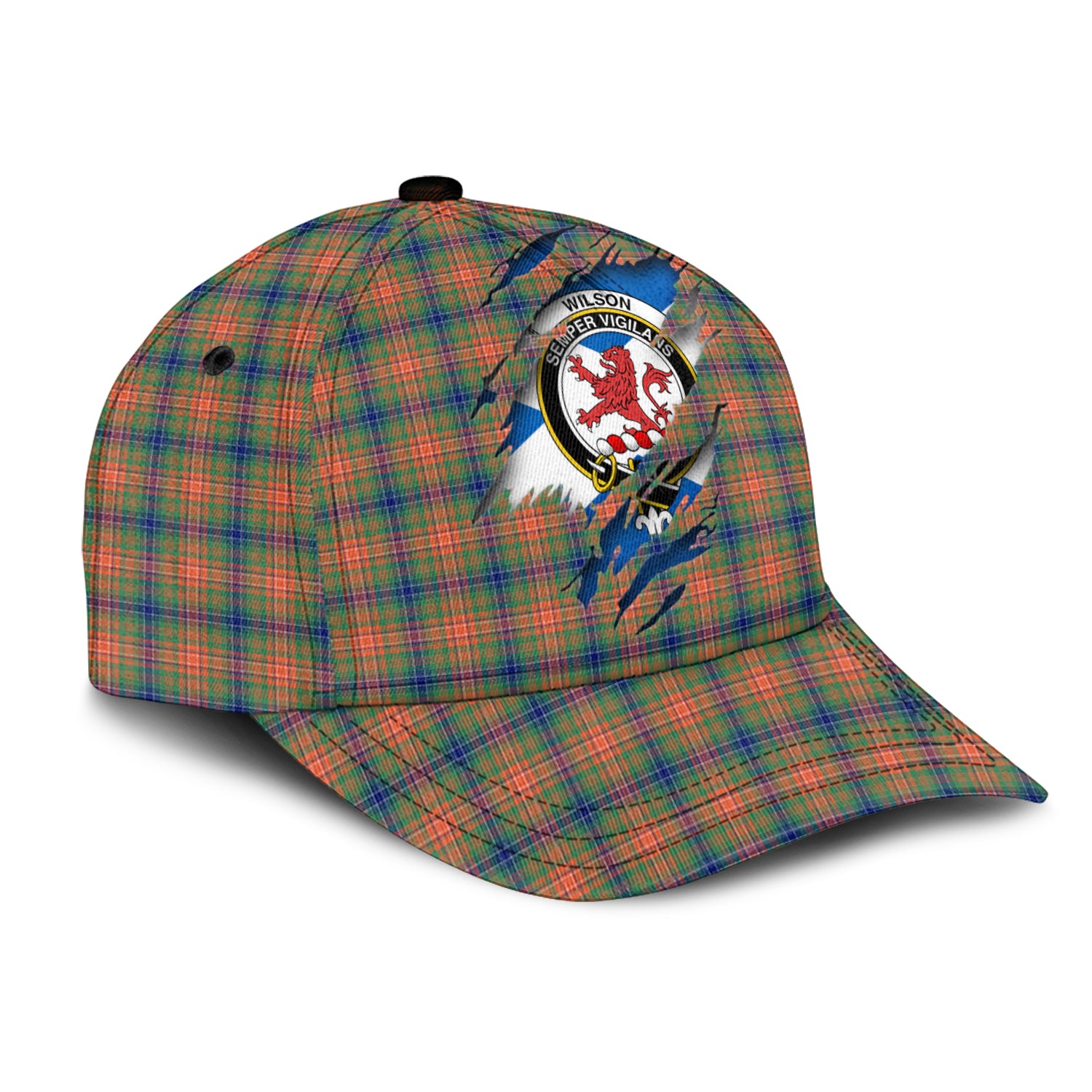 Wilson Ancient Tartan Plaid Cap, Family Crest In Me Style Tartan Baseball Cap TS23 Trucker Hats Custom Hats Gifts For Men & Women
