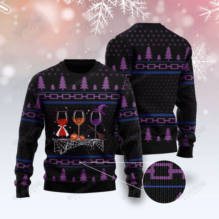 Wine Ugly Christmas Sweater Adult 3D Funny Matching for family