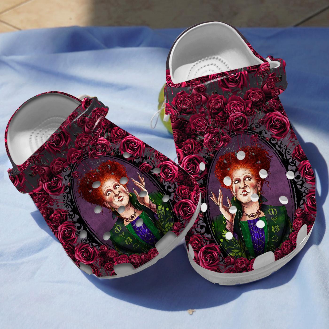 Winifred Hocus Pocus Movie Crocs Crocband Clogs Shoes Comfortable For Men Women and Kids