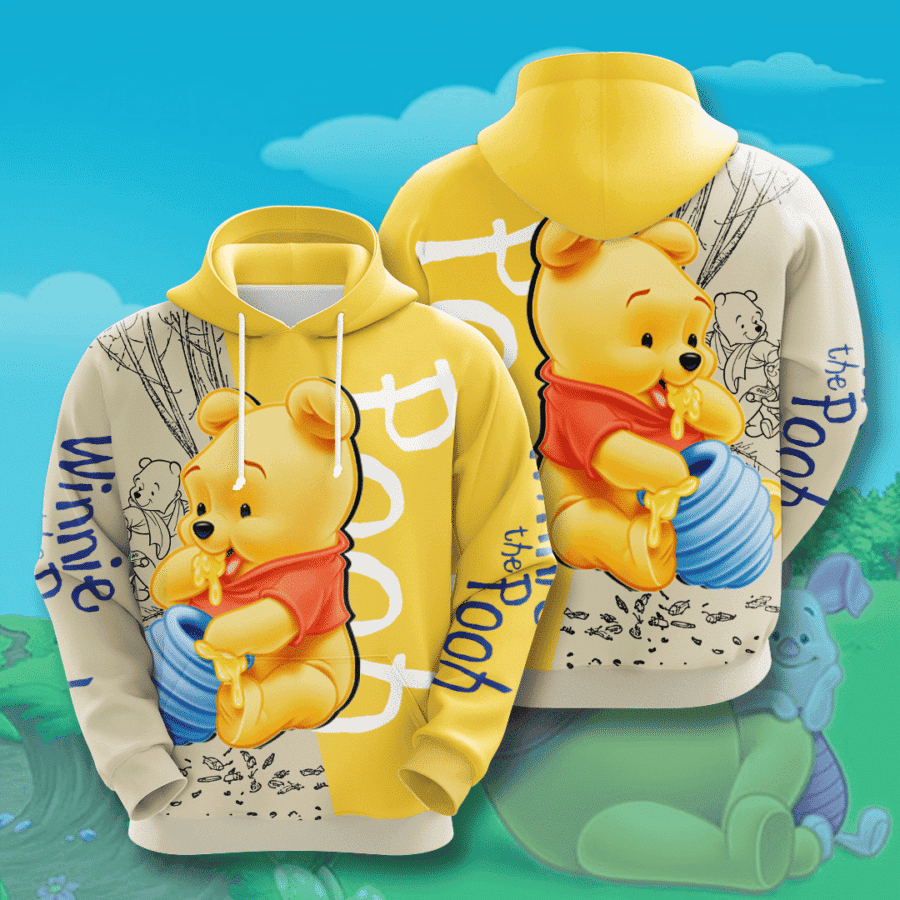Winnie The Pooh 3D All Over Print Hoodie, Zip Hoodie