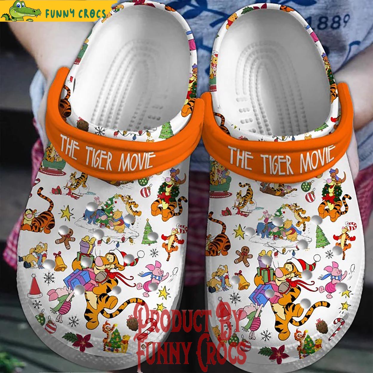 Winnie The Pooh Cartoon Christmas Crocs Crocband Clogs Shoes Comfortable For Men Women and Kids