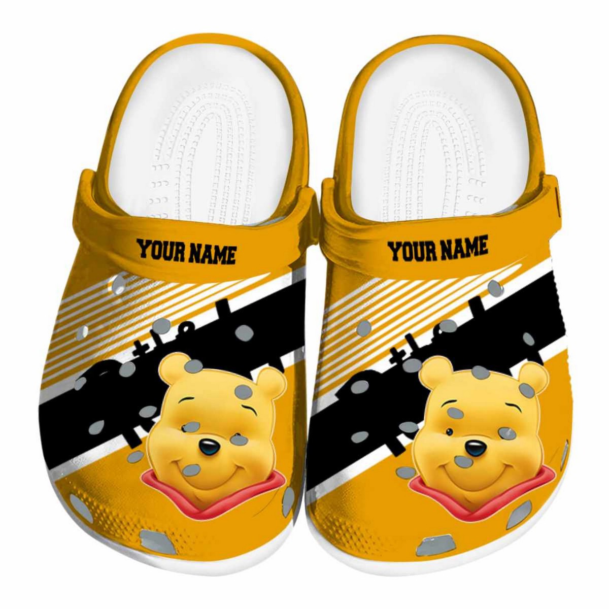 Winnie The Pooh Cartoon Crocs Crocband Clogs Shoes Comfortable For Men Women and Kids