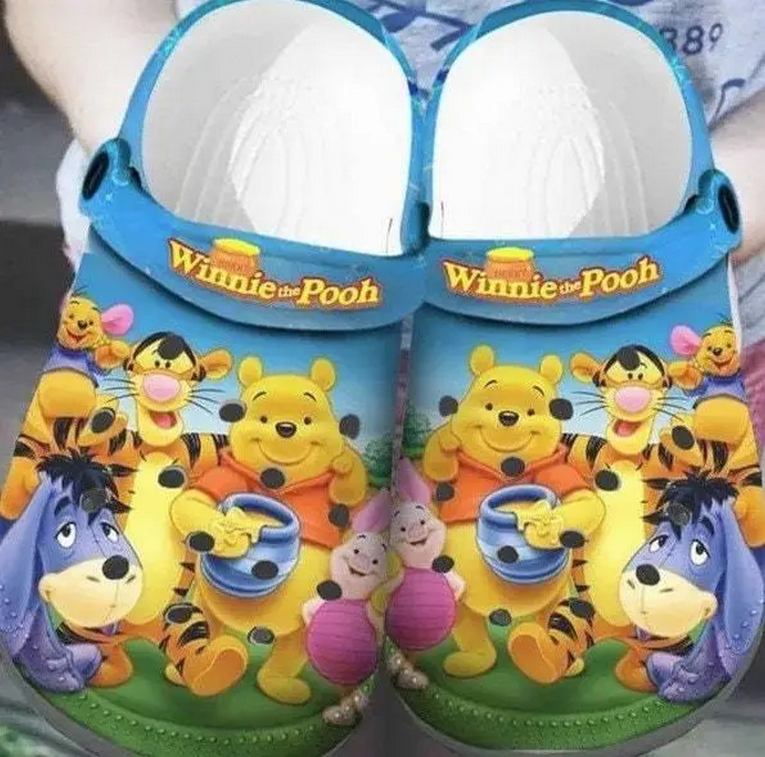 Winnie The Pooh Cartoon Crocs Crocband Clogs Shoes Comfortable For Men Women and Kids