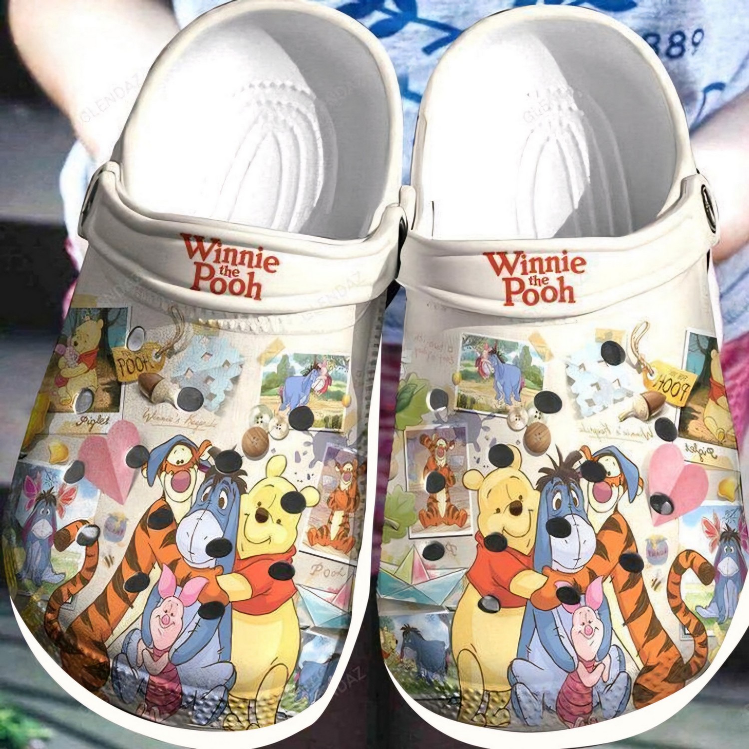 Winnie The Pooh Cartoon Crocs Crocband Clogs Shoes Comfortable For Men Women and Kids