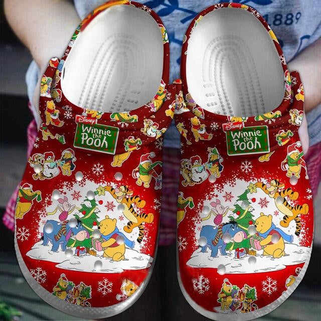 Winnie The Pooh Cartoon Crocs Crocband Clogs Shoes Comfortable For Men Women and Kids