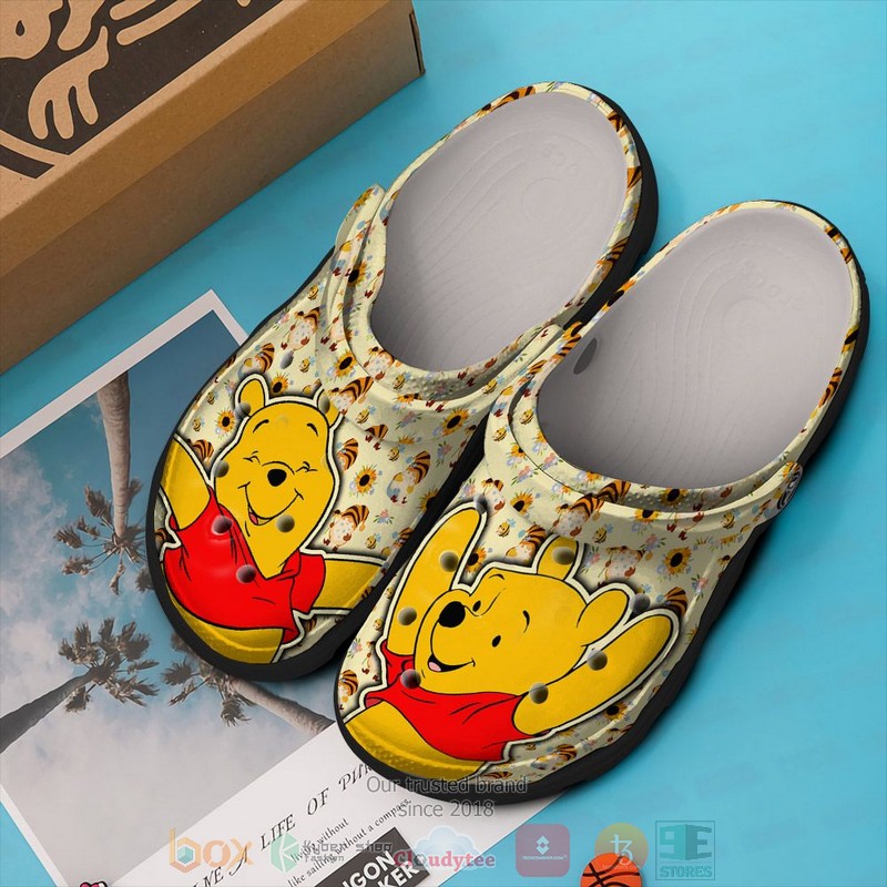 Winnie The Pooh Cartoon Crocs Crocband Clogs Shoes Comfortable For Men Women and Kids
