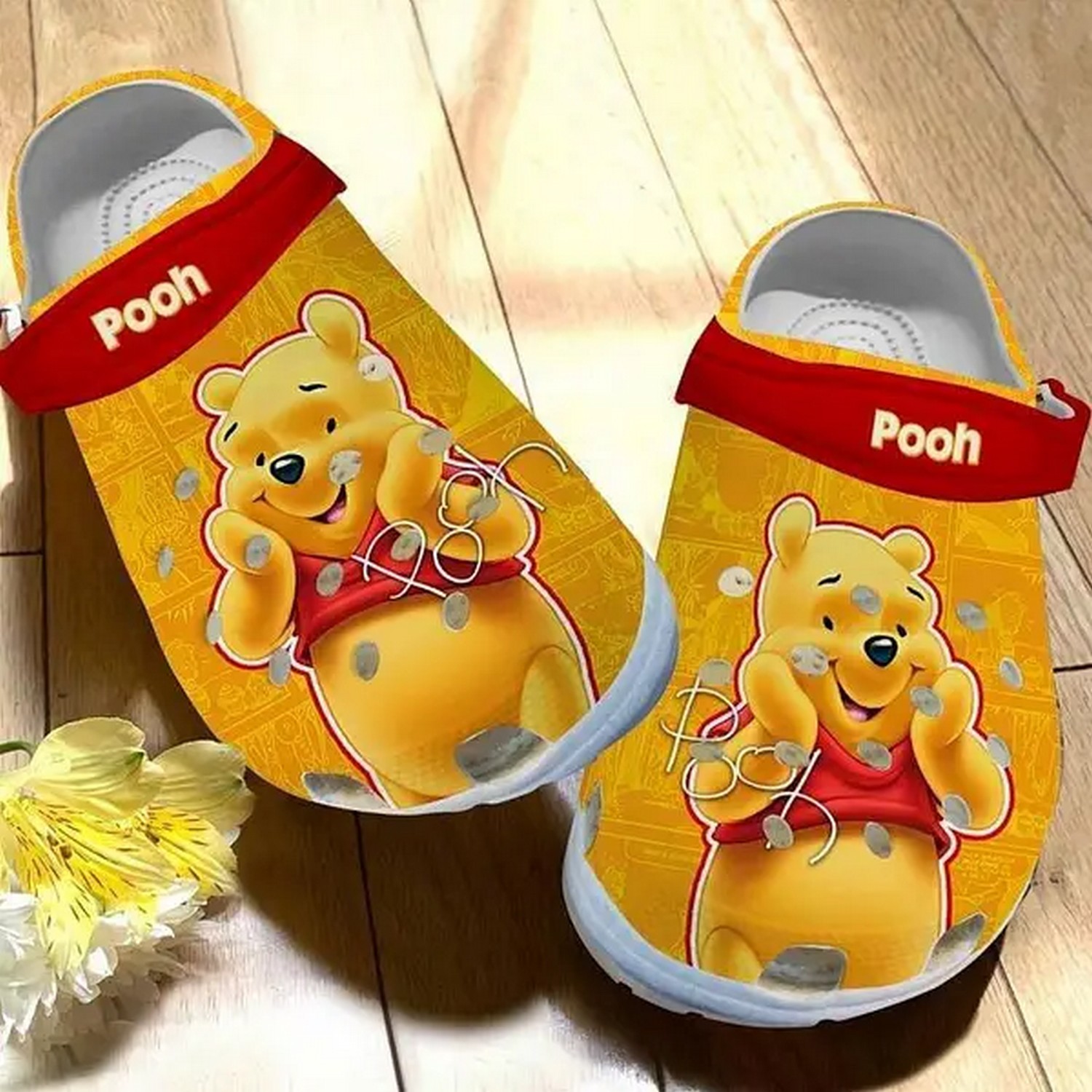 Winnie The Pooh Cartoon Crocs Crocband Clogs Shoes Comfortable For Men Women and Kids