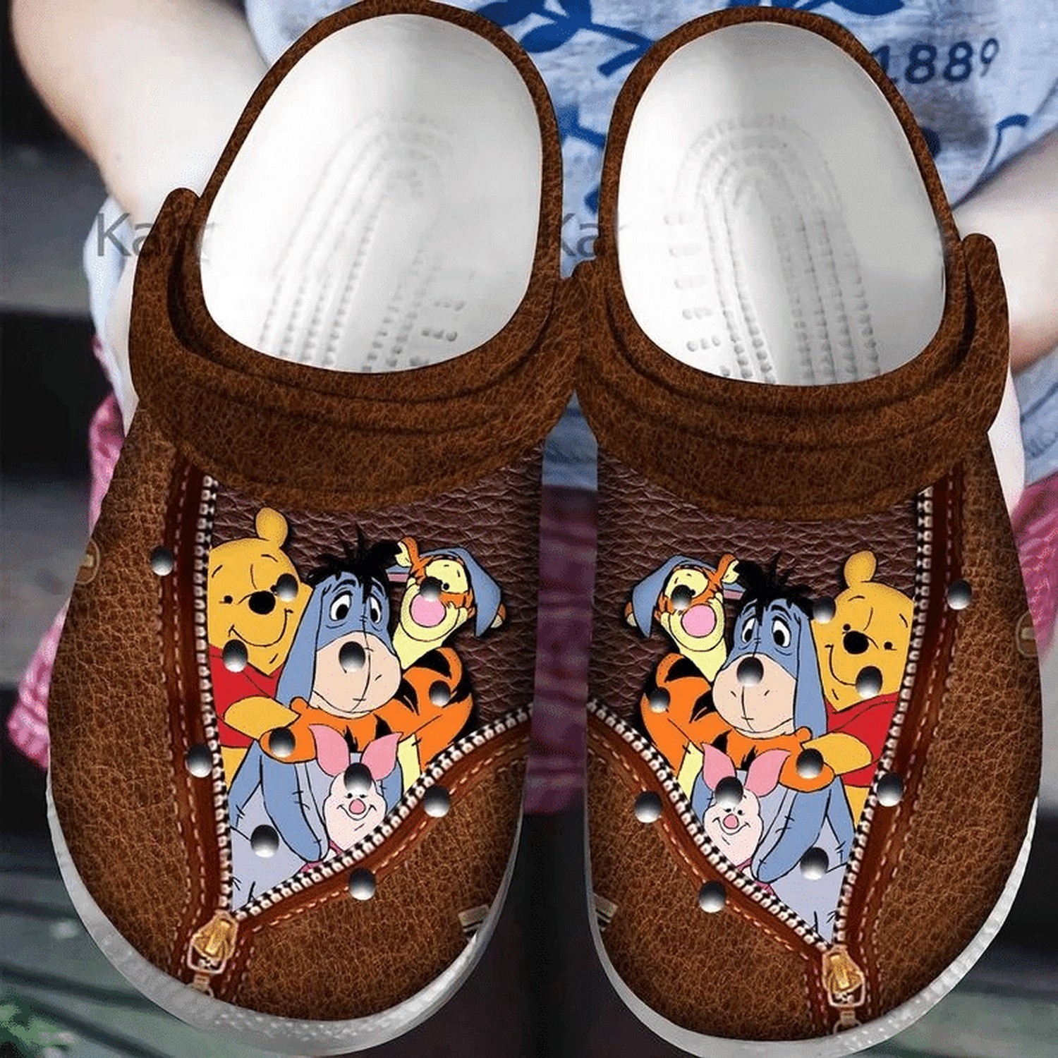 Winnie The Pooh Cartoon Crocs Crocband Clogs Shoes Comfortable For Men Women and Kids