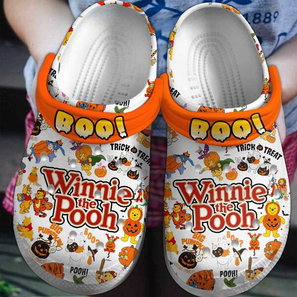 Winnie The Pooh Cartoon Crocs Crocband Clogs Shoes Comfortable For Men Women and Kids