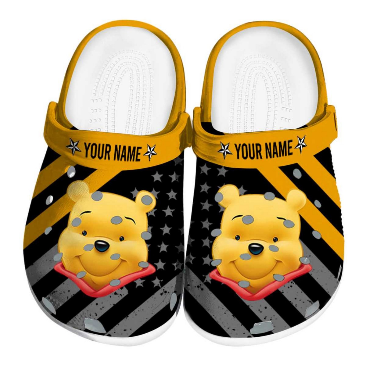 Winnie The Pooh Cartoon Crocs Crocband Clogs Shoes Comfortable For Men Women and Kids