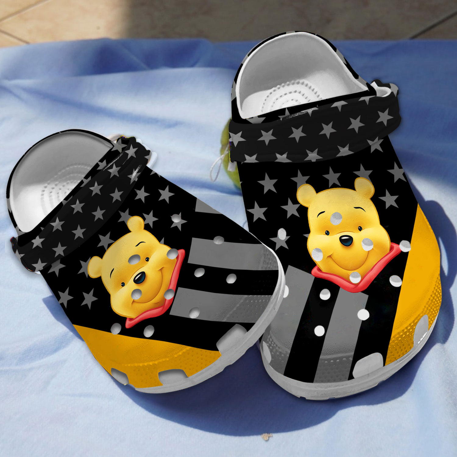 Winnie The Pooh Cartoon Crocs Crocband Clogs Shoes Comfortable For Men Women and Kids