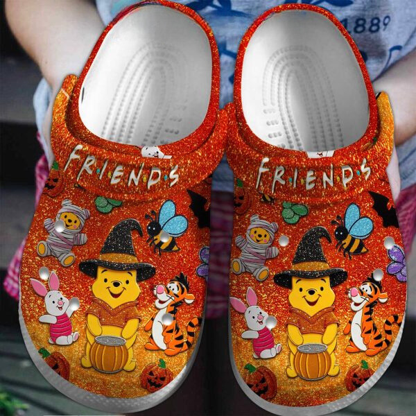 Winnie The Pooh Cartoon Crocs Crocband Clogs Shoes Comfortable For Men Women and Kids
