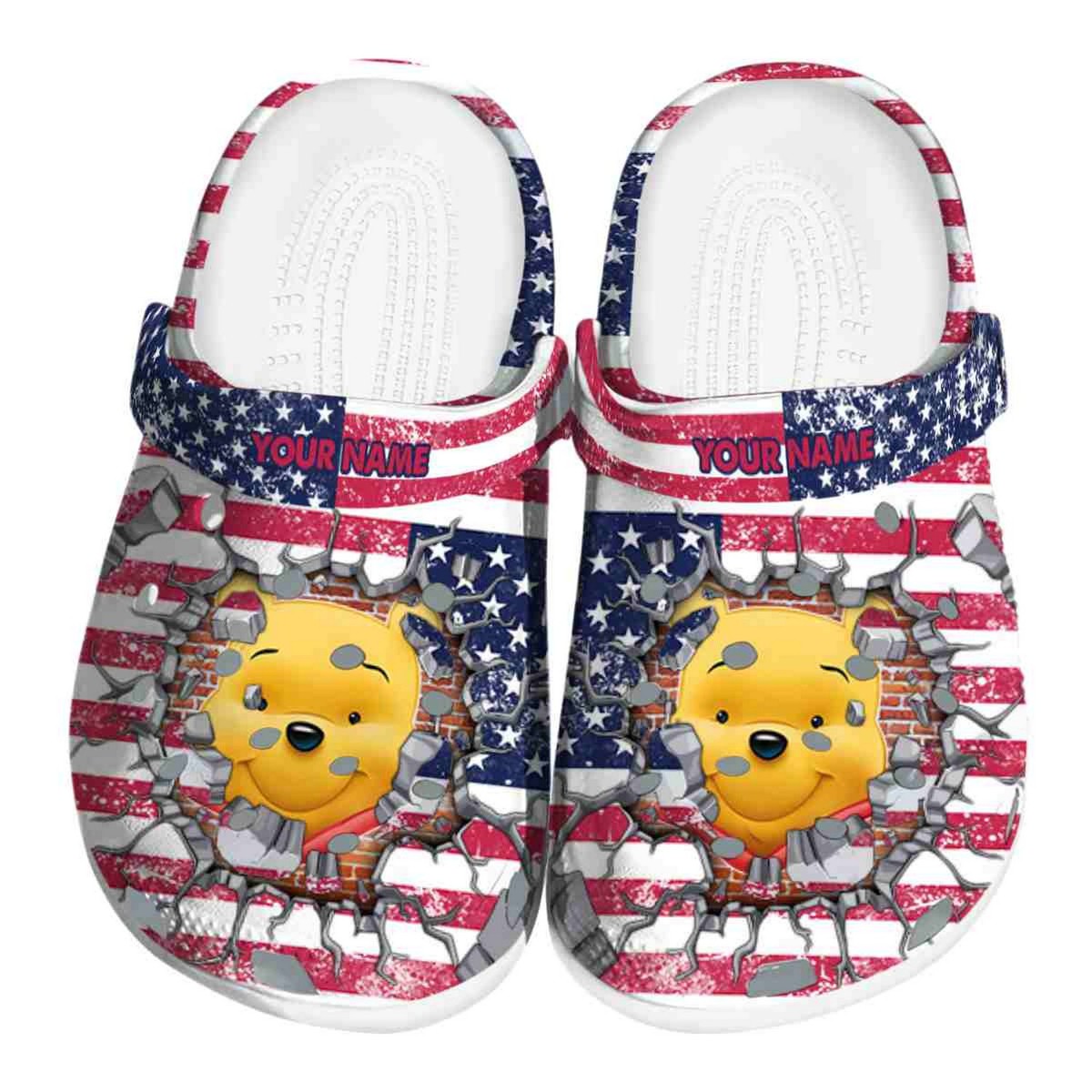 Winnie The Pooh Cartoon Crocs Crocband Clogs Shoes Comfortable For Men Women and Kids