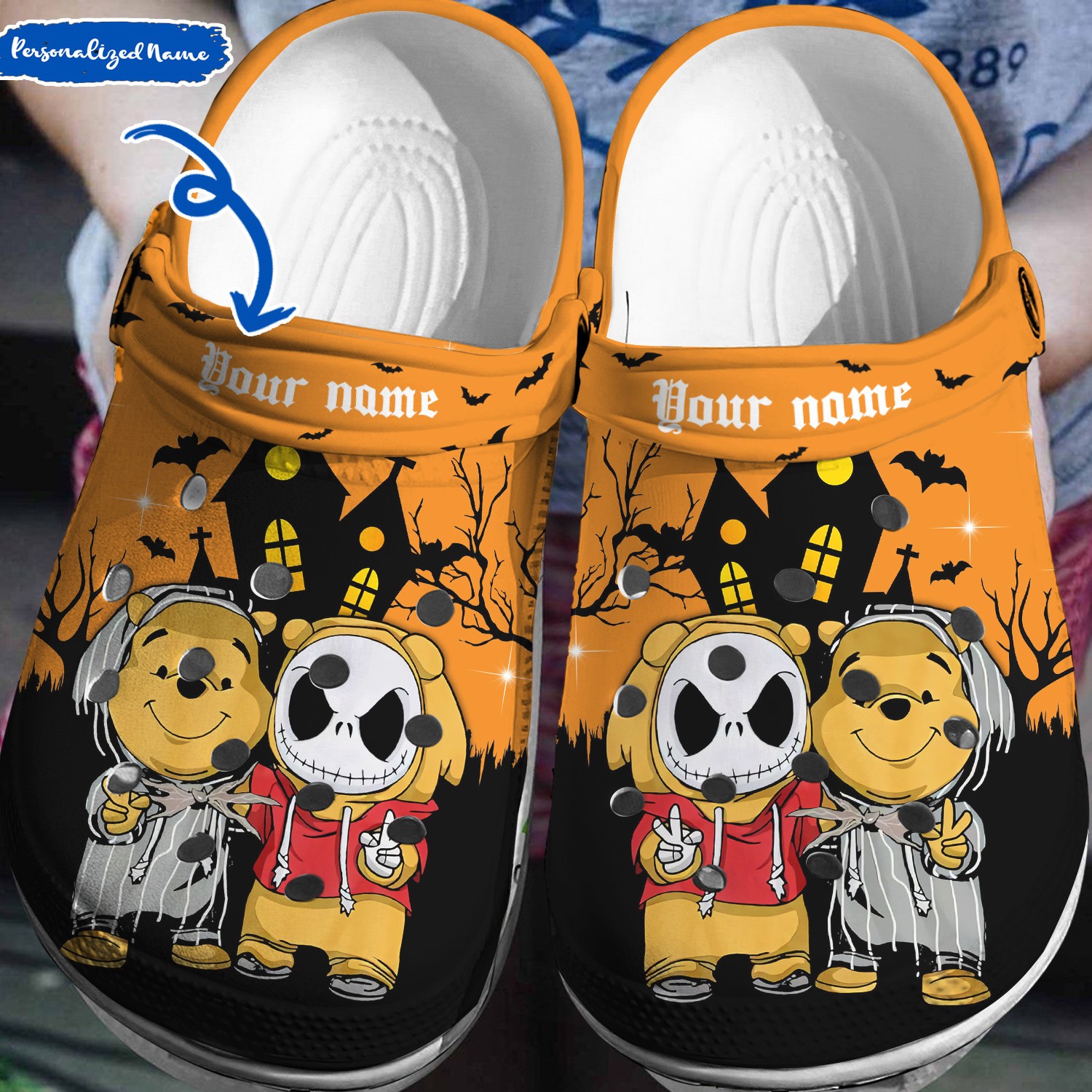 Winnie The Pooh Cartoon Crocs Crocband Clogs Shoes Comfortable For Men Women and Kids