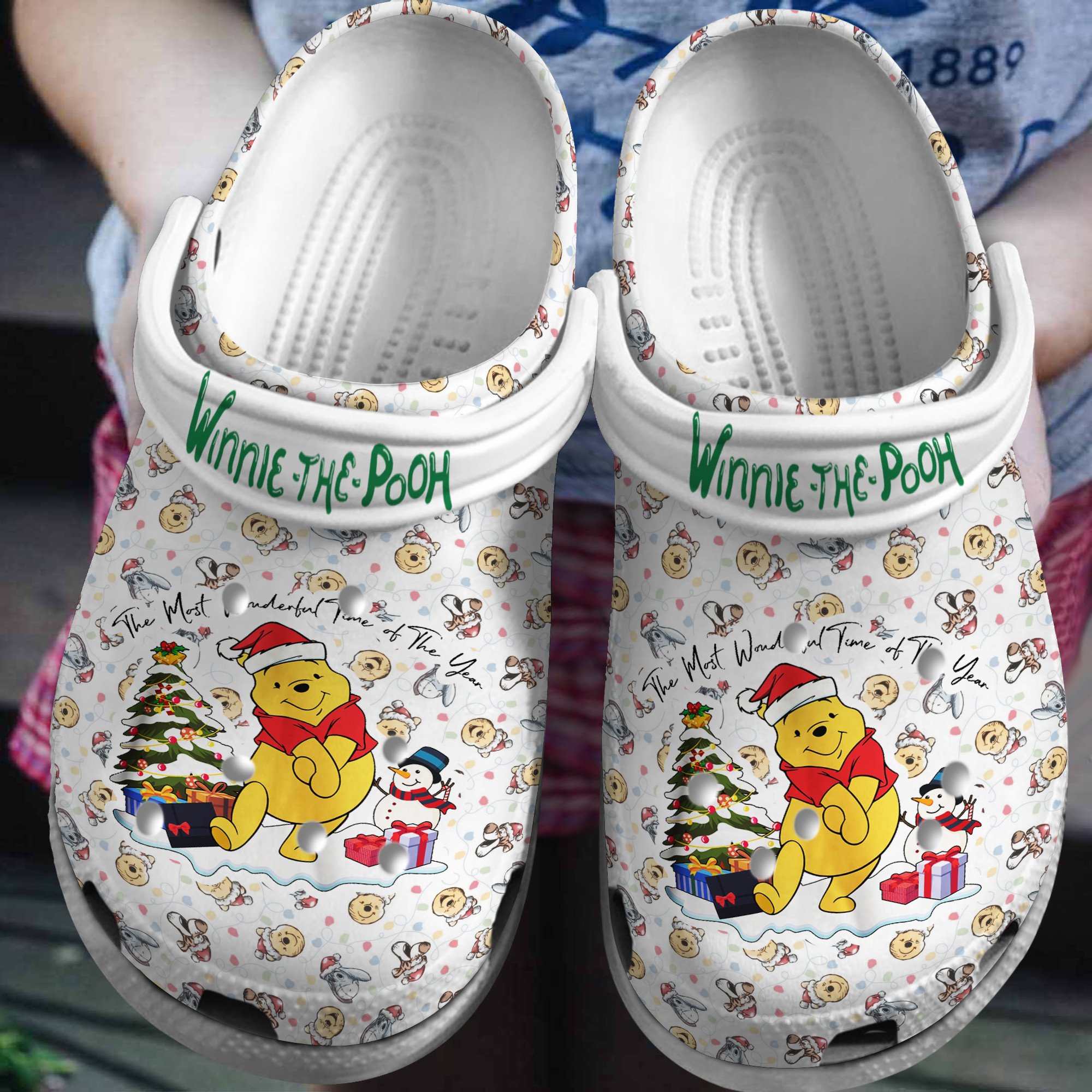 Winnie The Pooh Cartoon Crocs Crocband Clogs Shoes Comfortable For Men Women and Kids