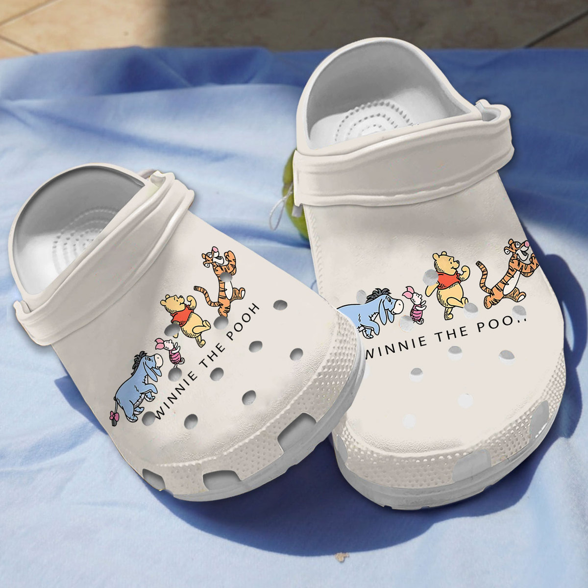 Winnie The Pooh Cartoon Crocs Crocband Clogs Shoes Comfortable For Men Women and Kids