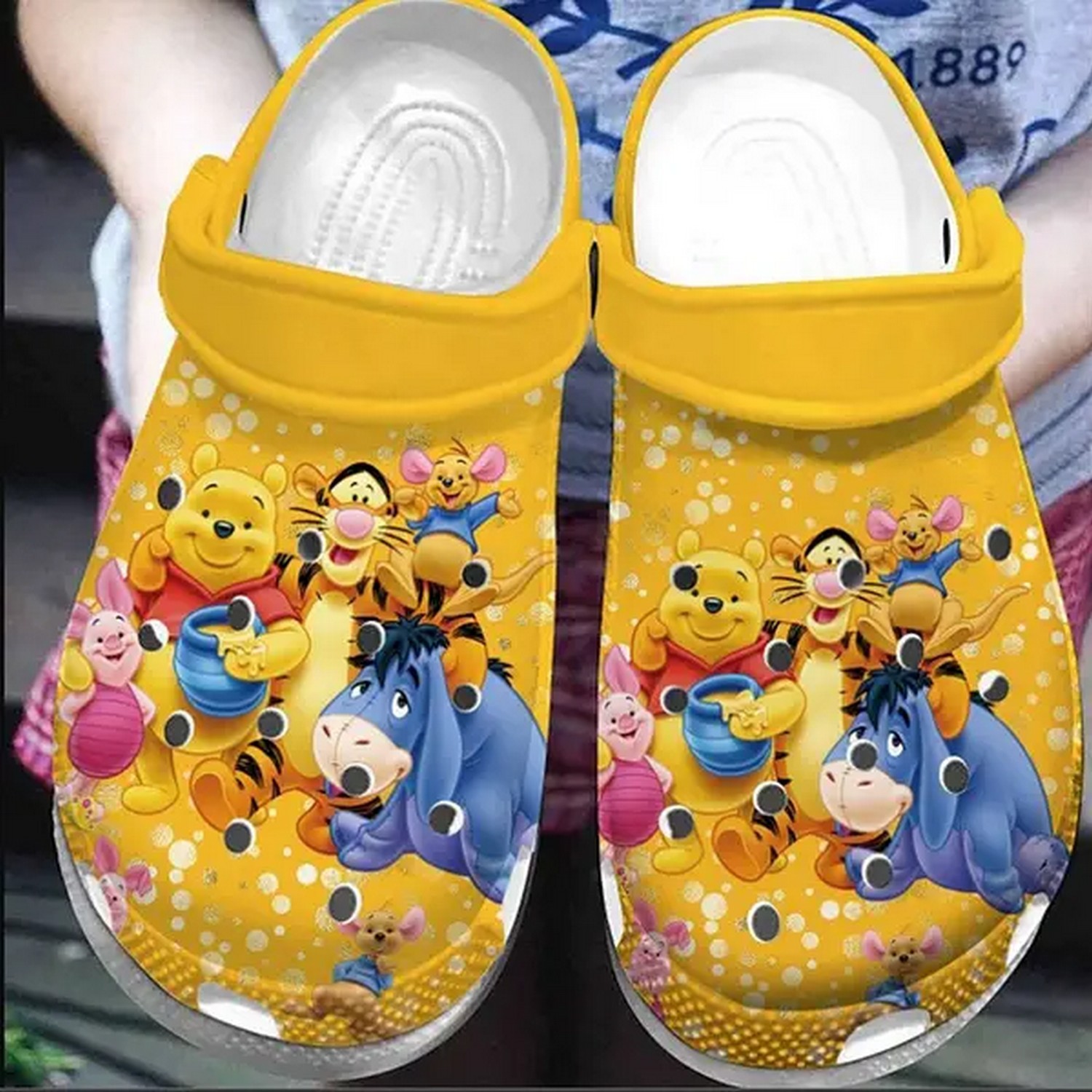Winnie The Pooh Cartoon Crocs Crocband Clogs Shoes Comfortable For Men Women and Kids