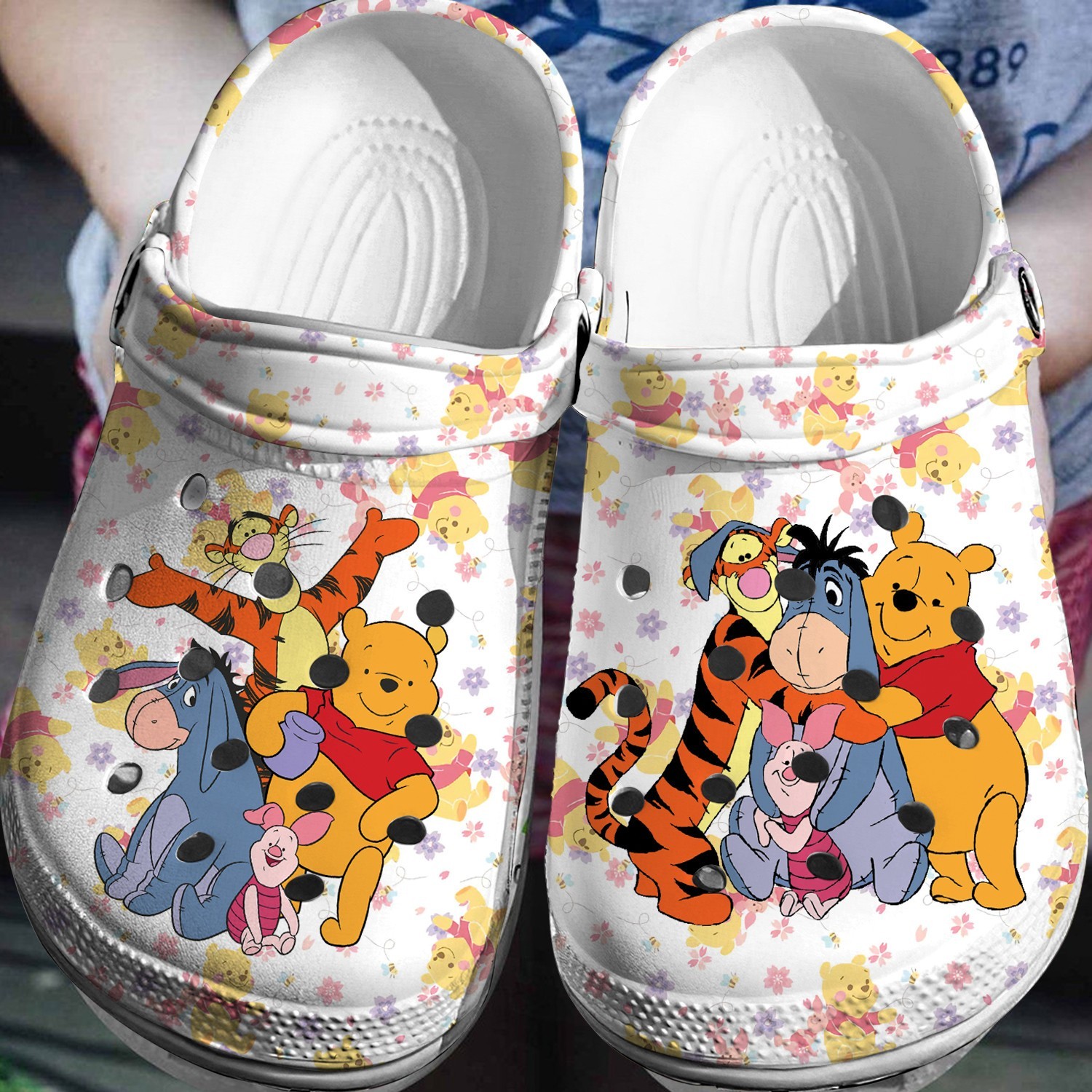 Winnie The Pooh Cartoon Crocs Crocband Clogs Shoes Comfortable For Men Women and Kids