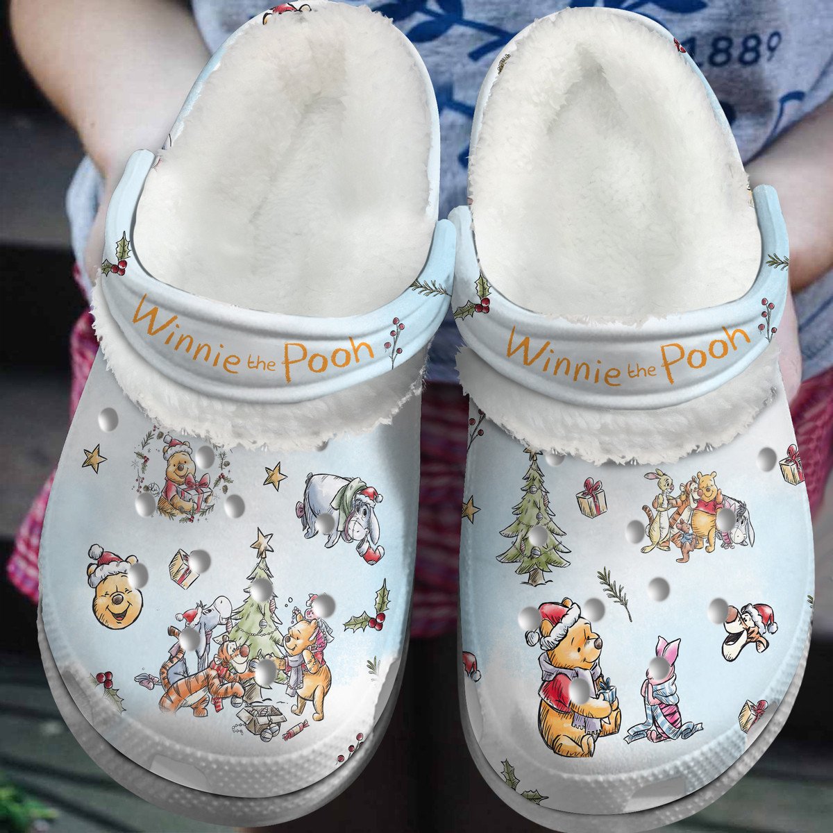 Winnie The Pooh Cartoon Crocs Crocband Clogs Shoes Comfortable For Men Women and Kids