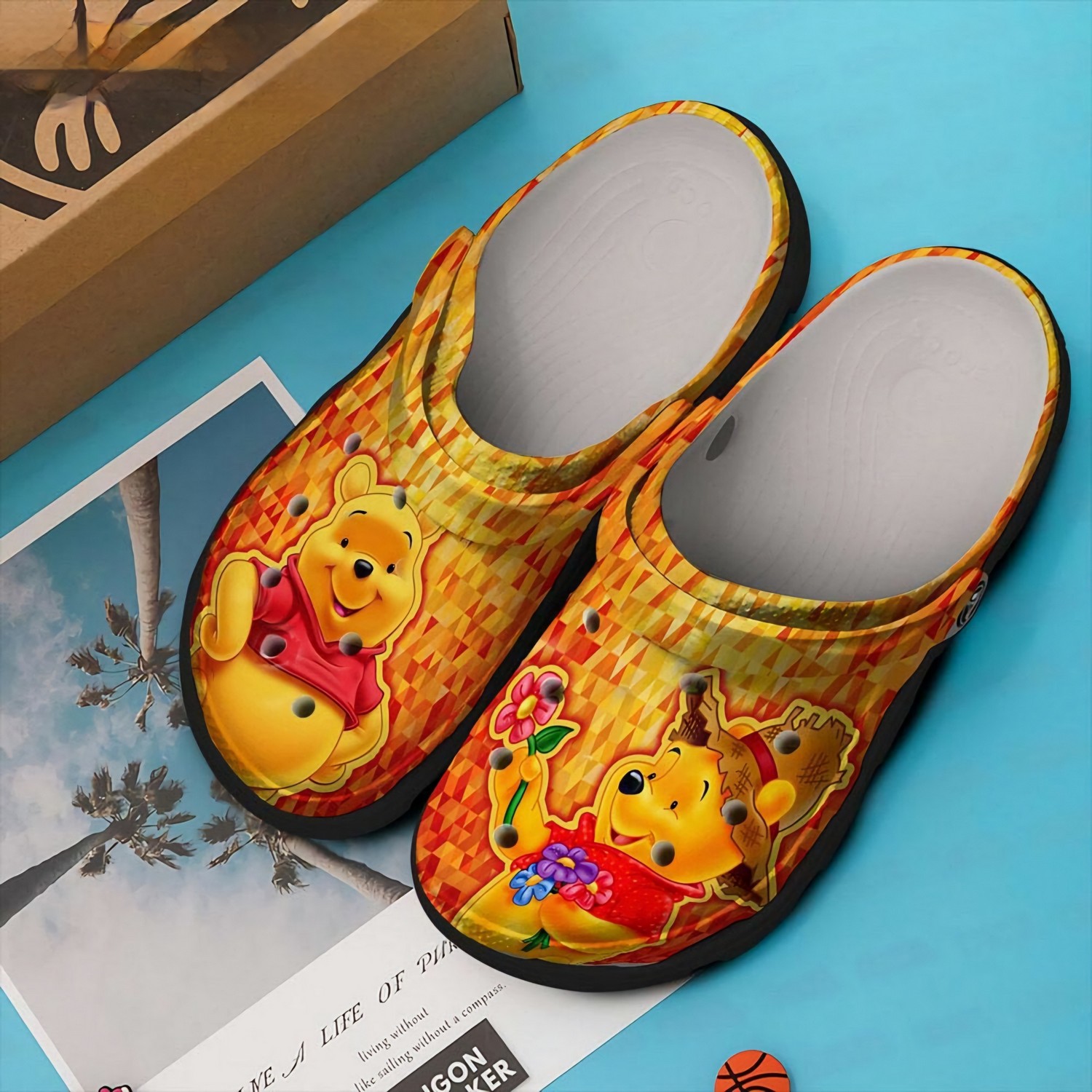 Winnie The Pooh Cartoon Crocs Crocband Clogs Shoes Comfortable For Men Women and Kids