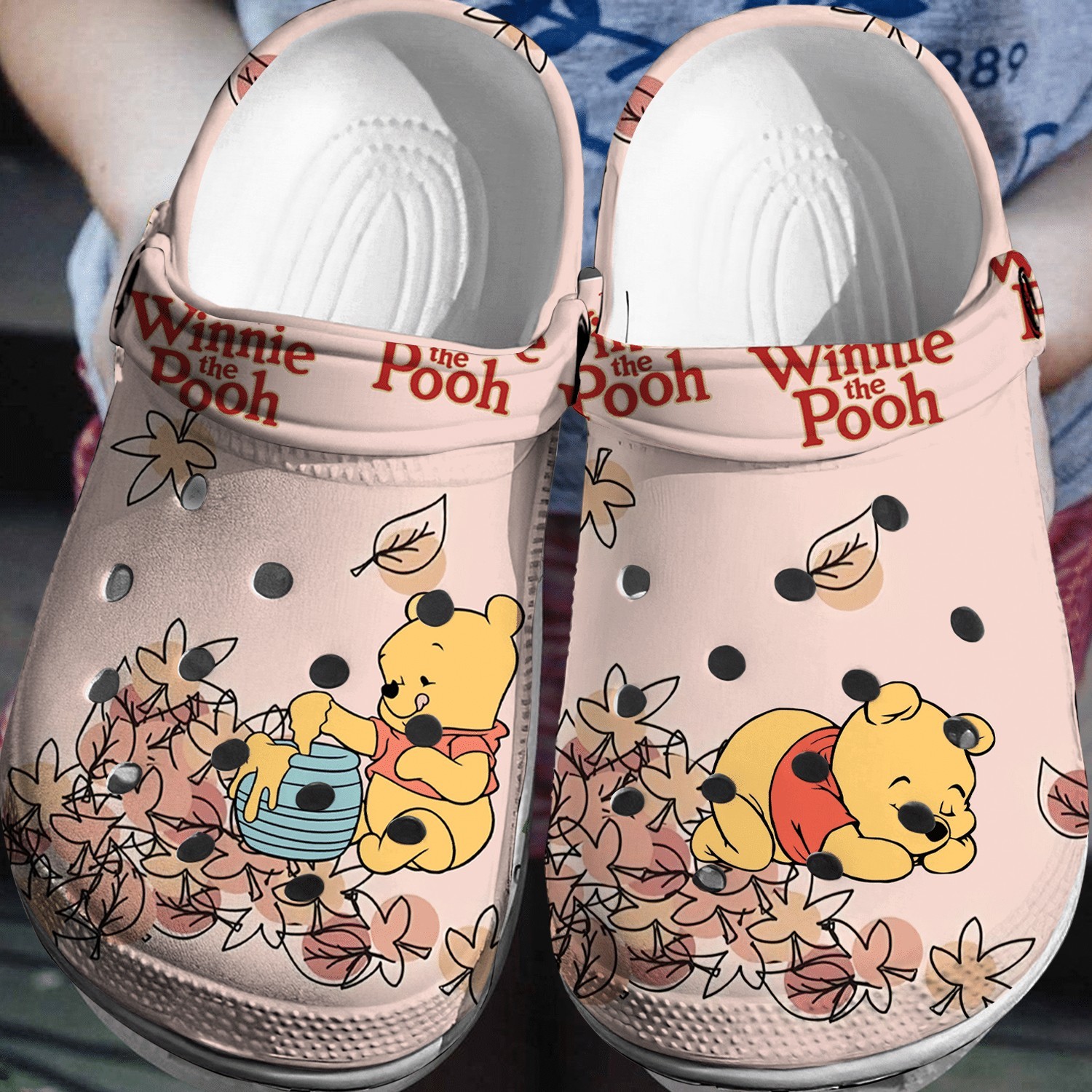 Winnie The Pooh Cartoon Crocs Crocband Clogs Shoes Comfortable For Men Women and Kids