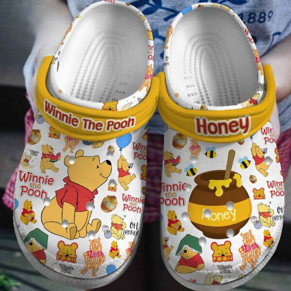 Winnie The Pooh Cartoon Crocs Crocband Clogs Shoes Comfortable For Men Women and Kids