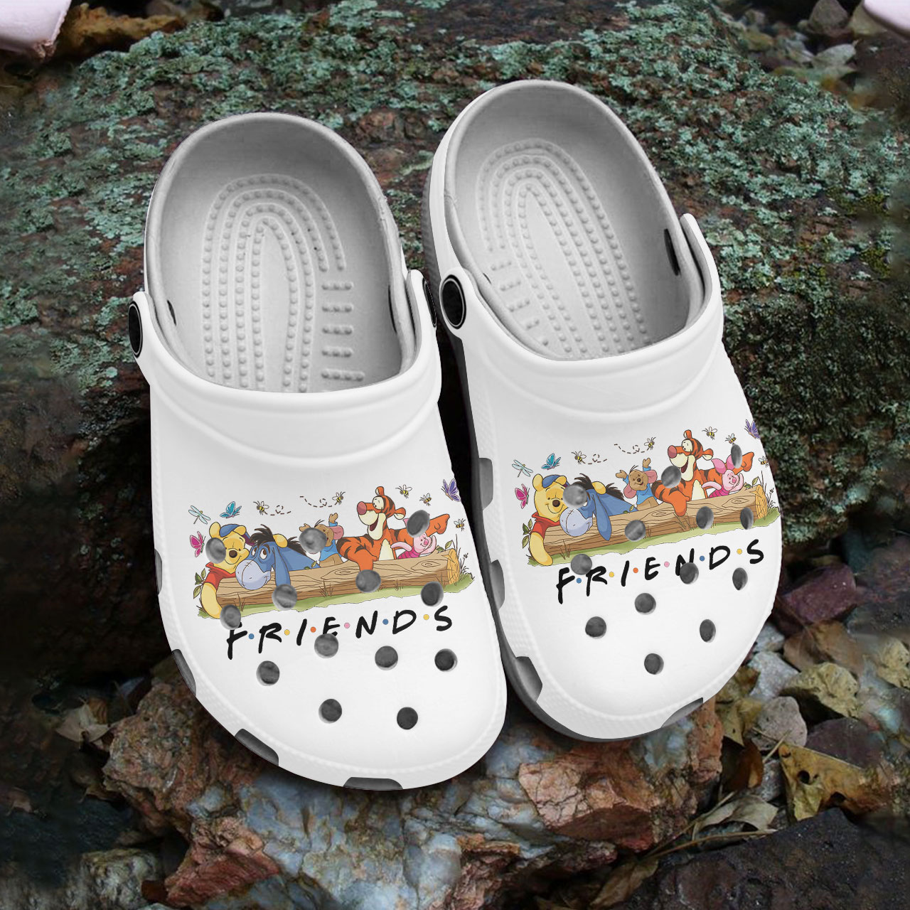Winnie The Pooh Cartoon Crocs Crocband Clogs Shoes Comfortable For Men Women and Kids